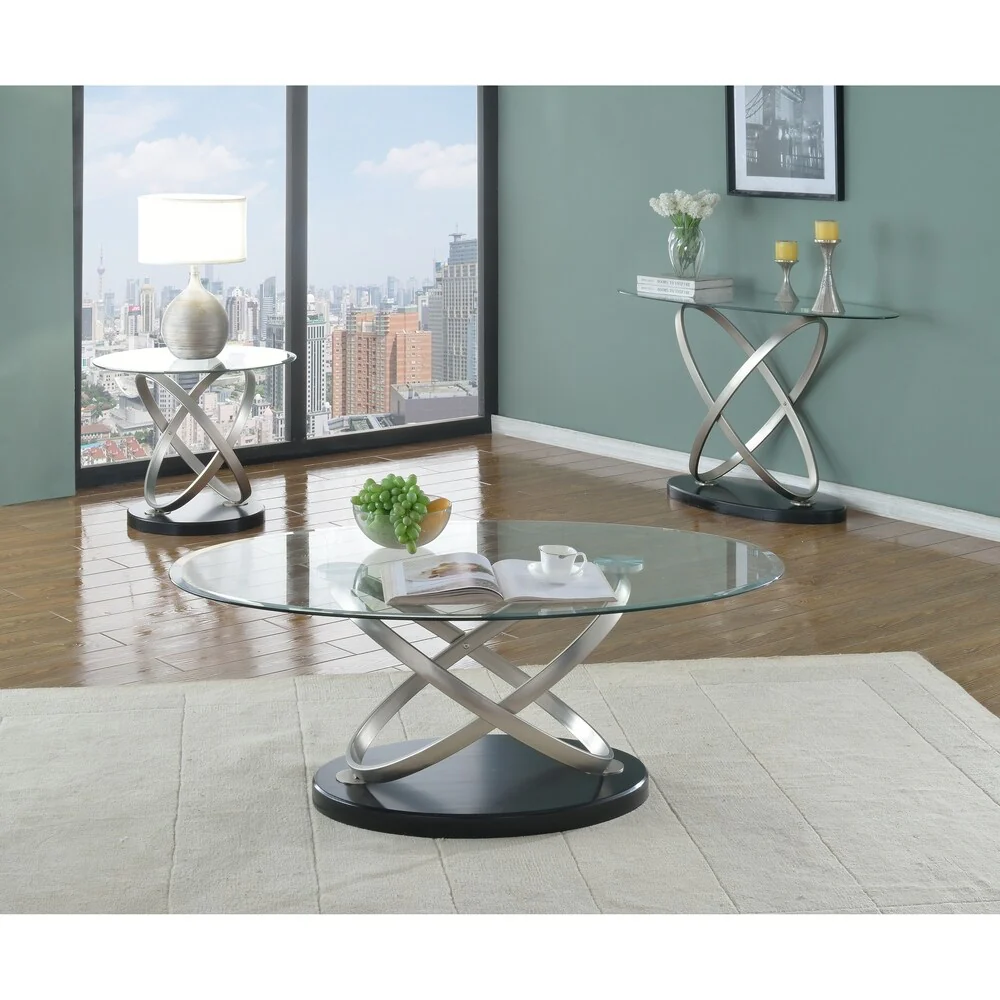 Chantal Sofa Table, Black/Silver