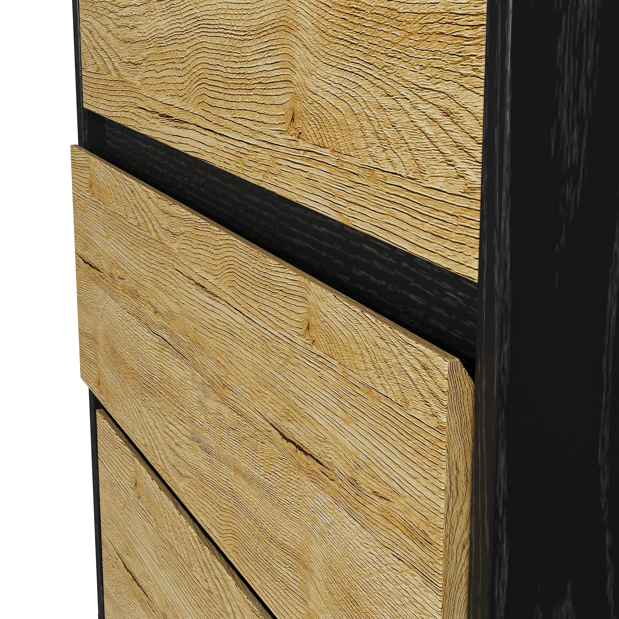 Wide Nightstand with 3 Drawers