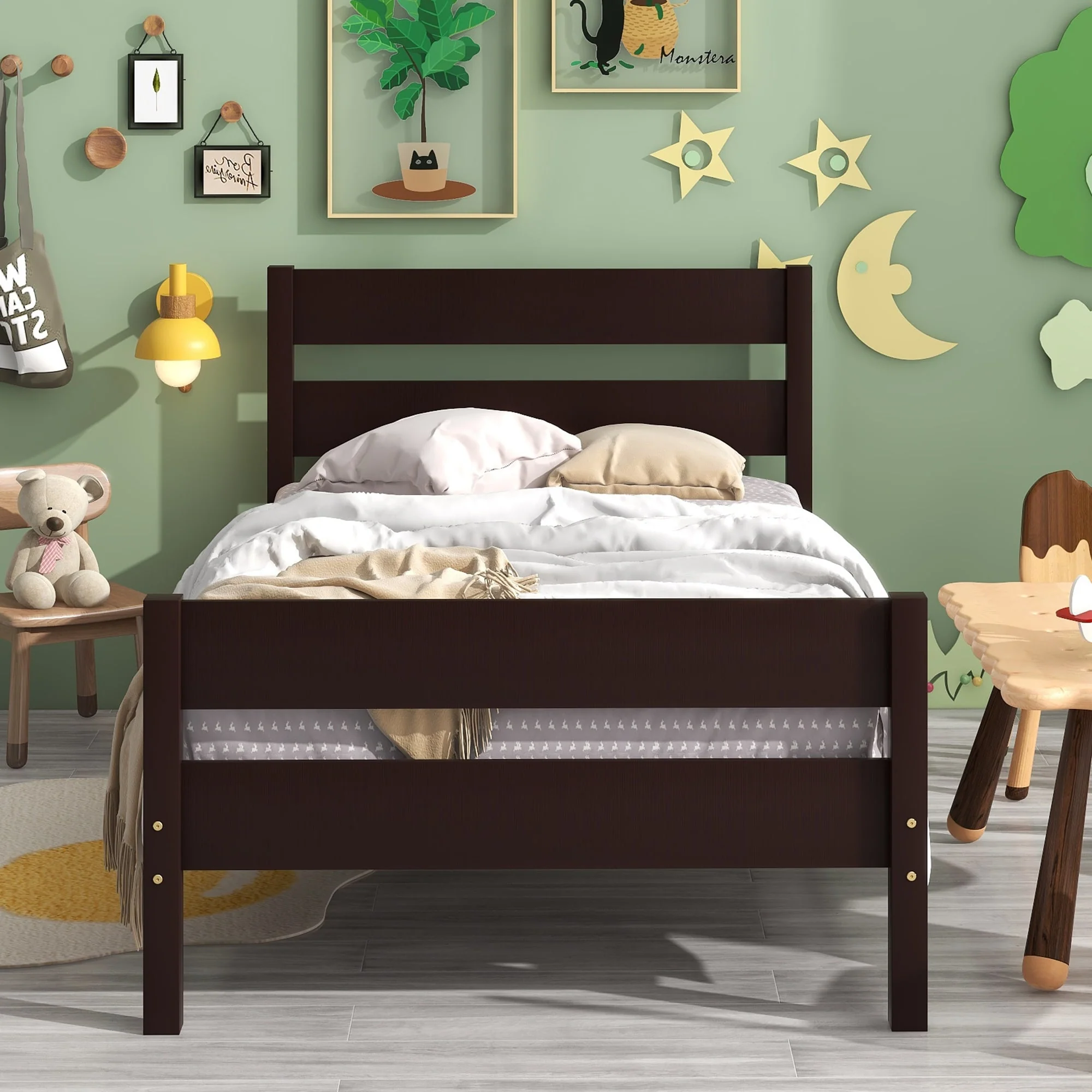 Bed with Headboard and Footboard
