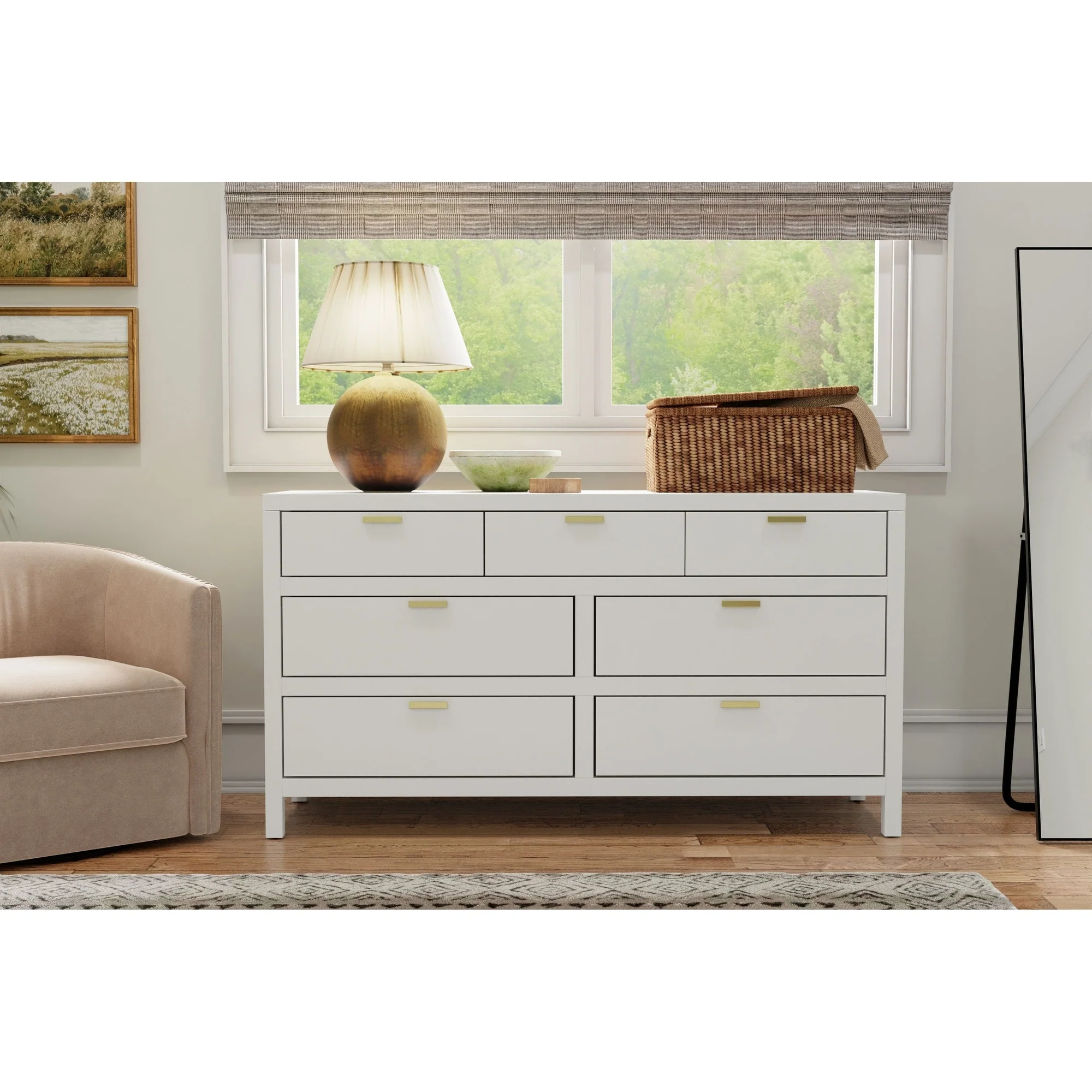 Carmel 7 Drawer Dresser, White