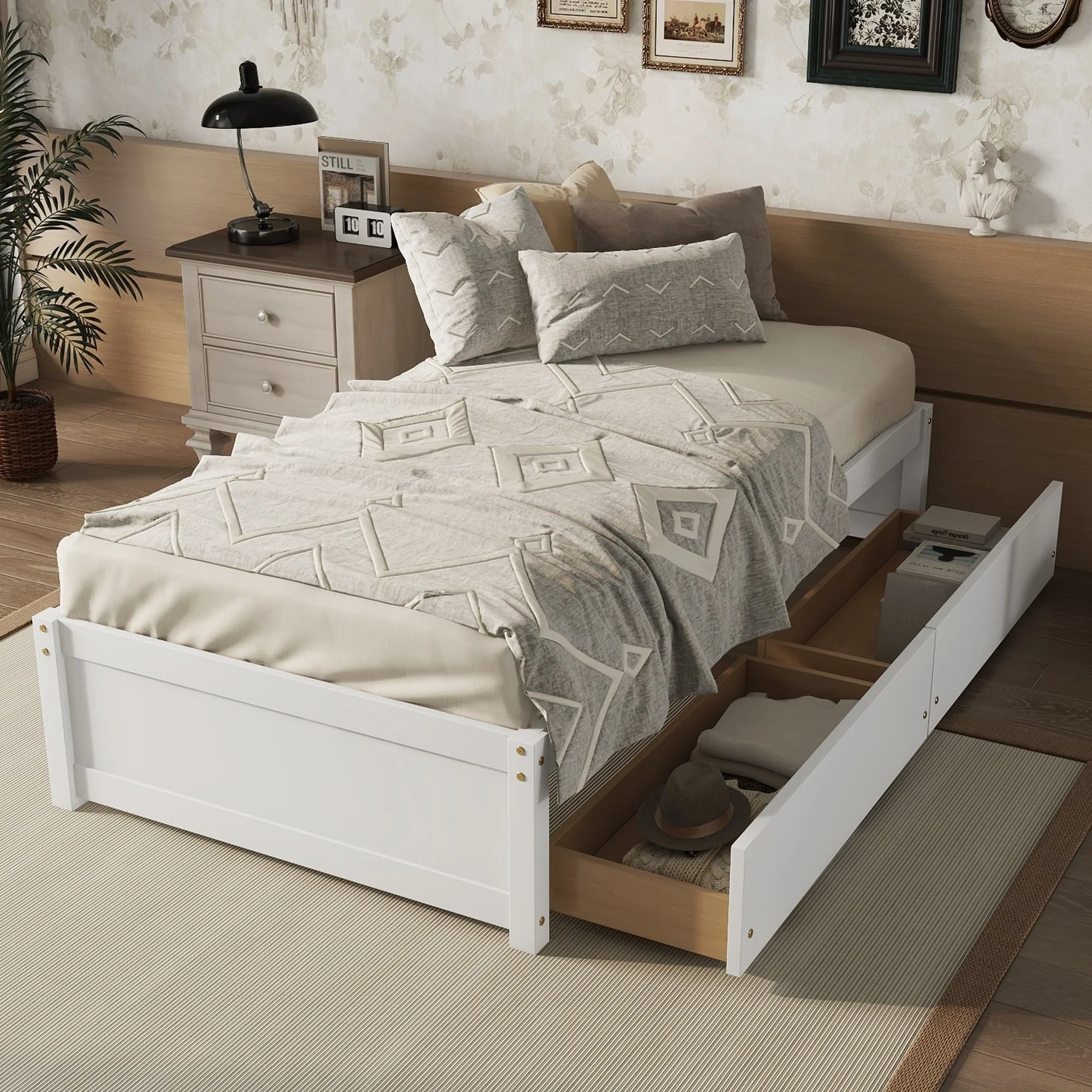Bed with 2 Drawers