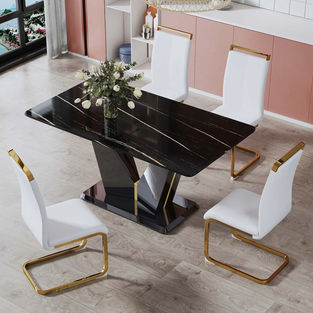 Table and chair set,perfect for dinner, meet