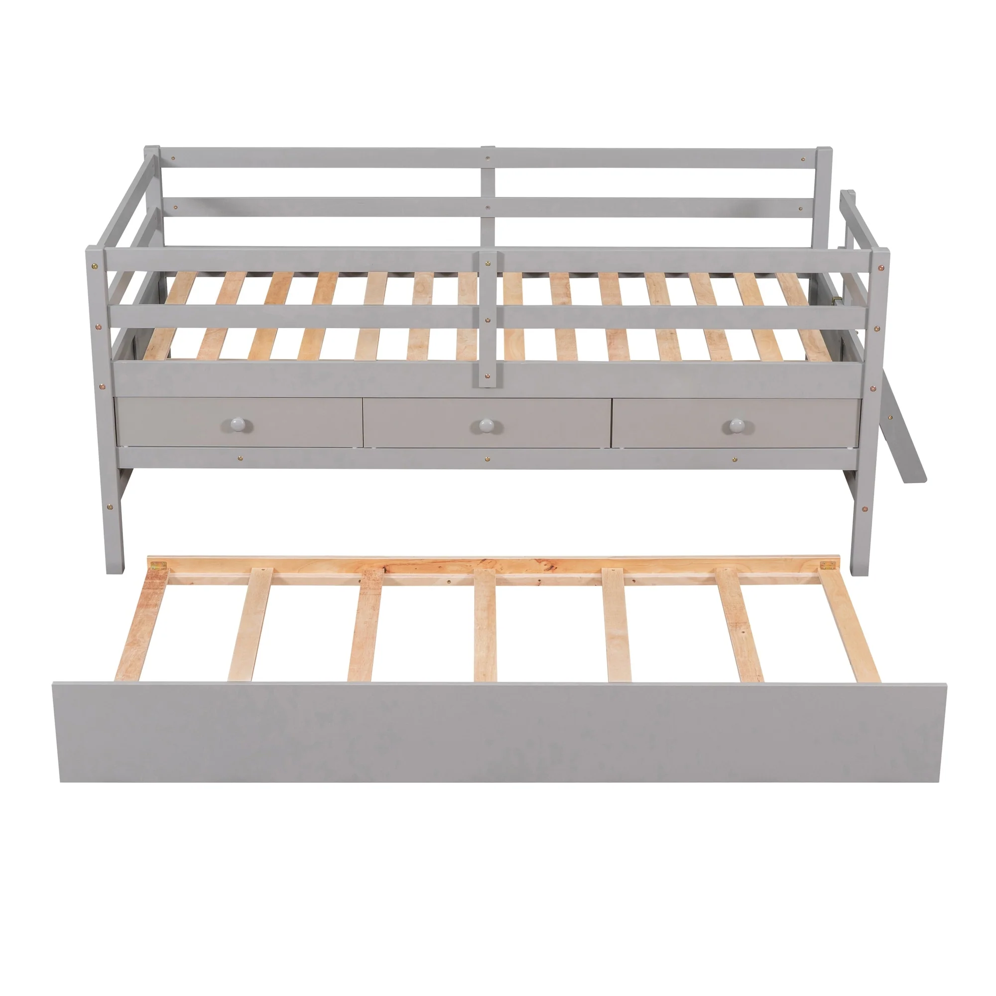 Low Loft Bed with Safety Fence