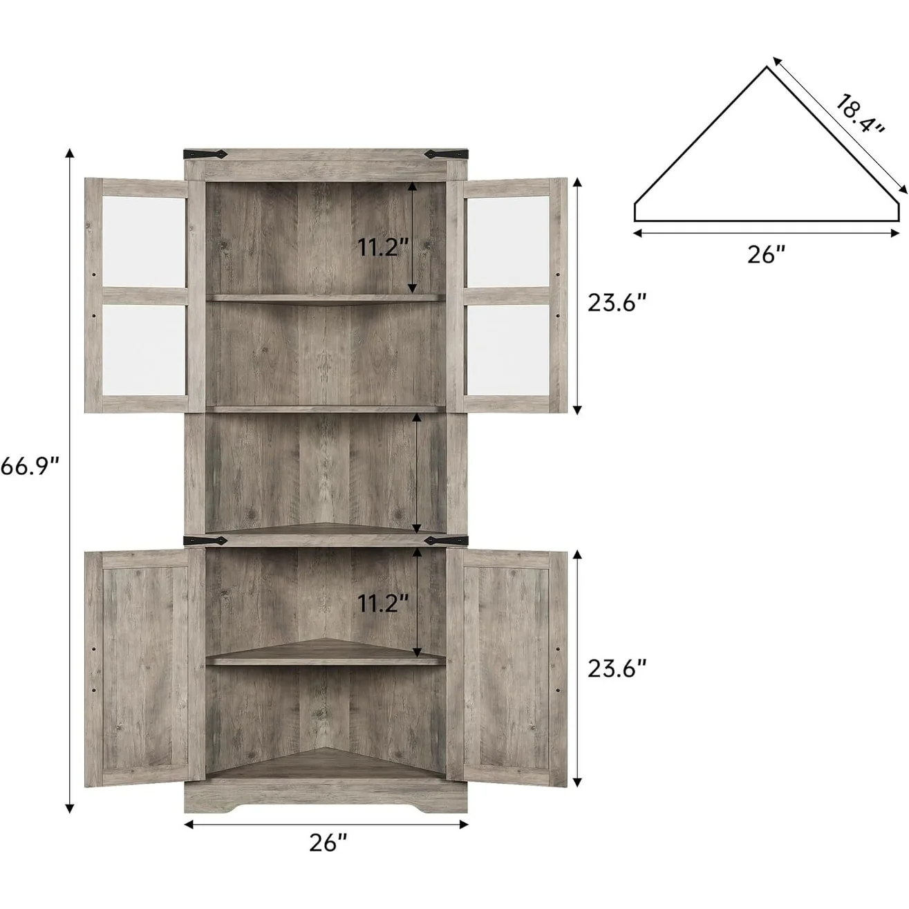 Senfot Tall Corner Storage Cabinet