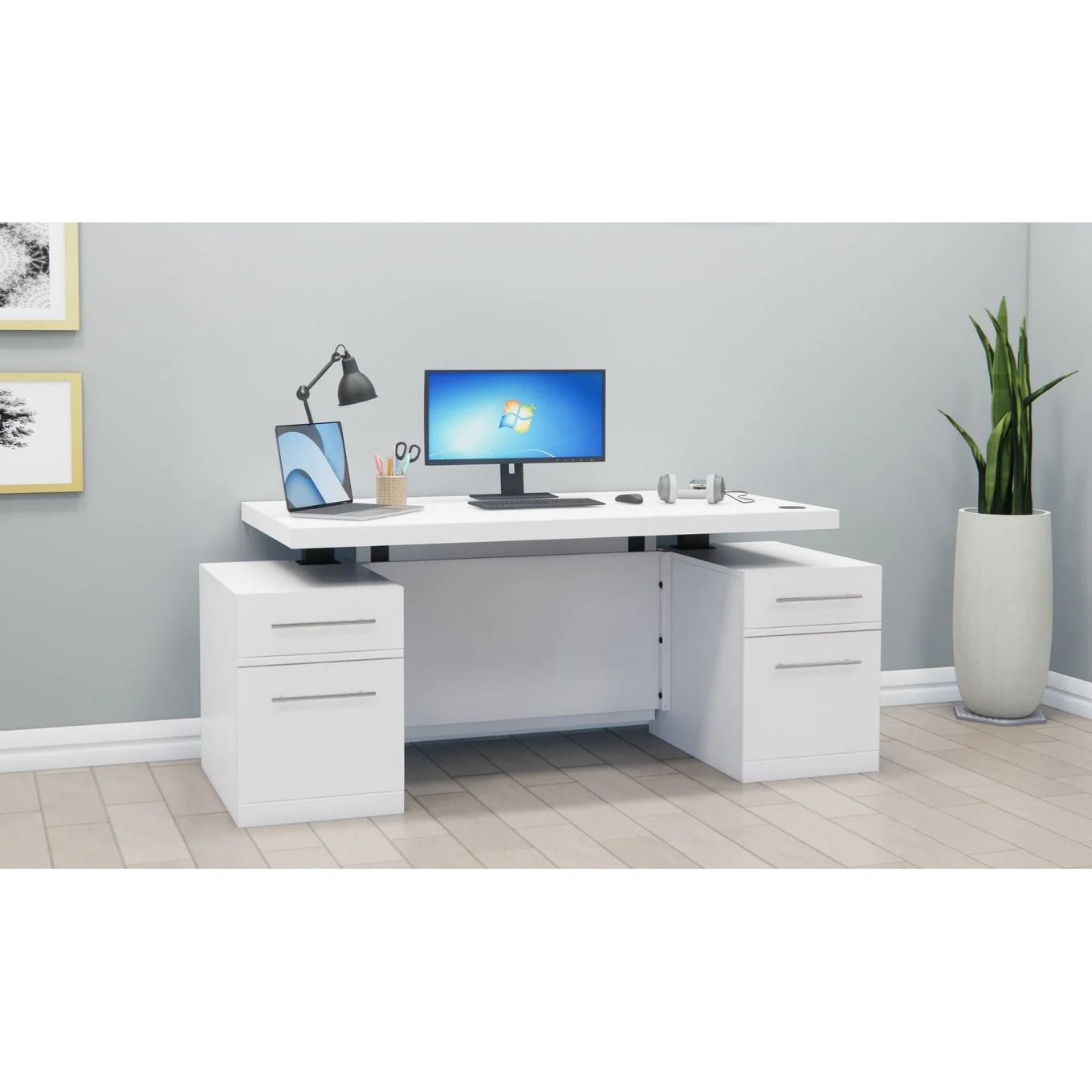 Brentwood Sit-Stand Storage Desk