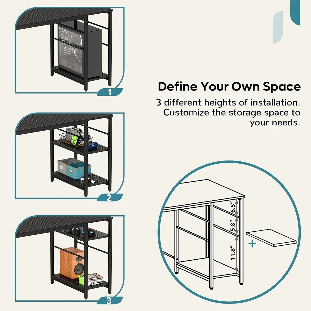 86.6 inch Reversible L Shaped Desk