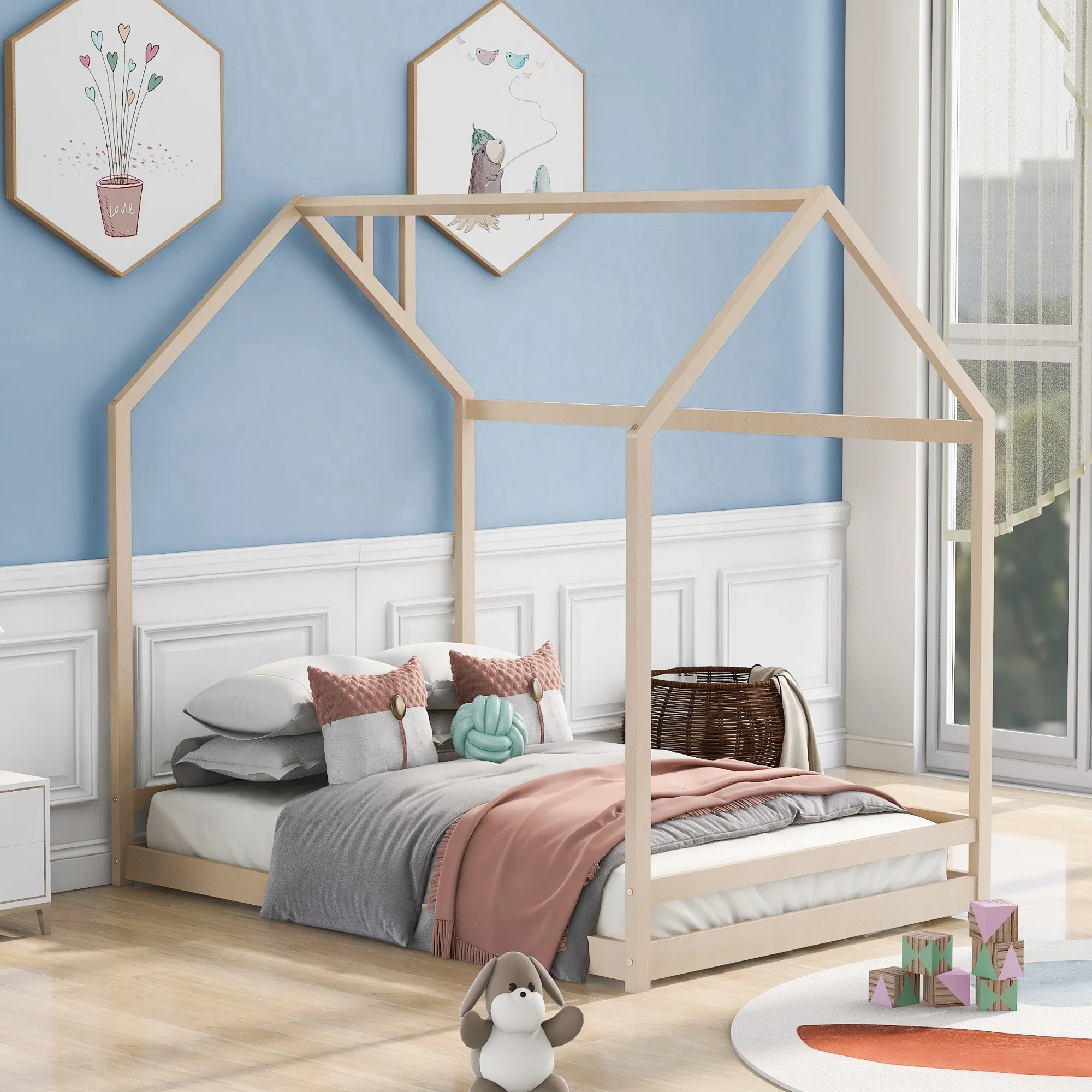 House Bed Wood Bed