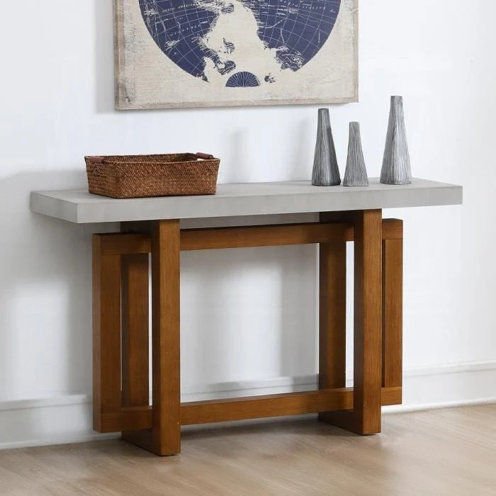 Faux Concrete Top Sofa Table