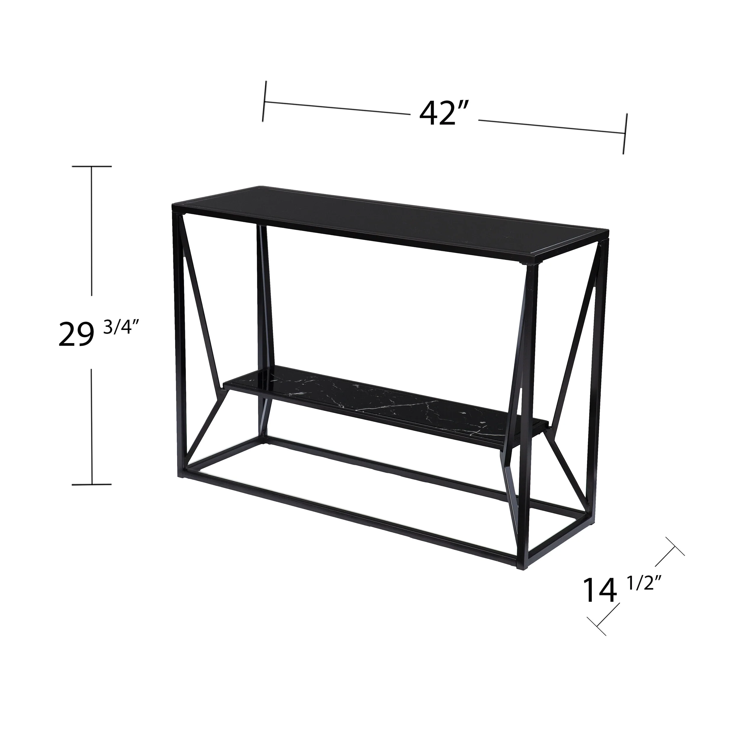Argall Long Glass-Top Console Table