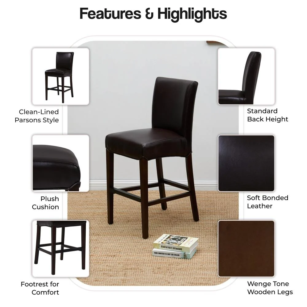 Milton Bonded Leather Counter Stool