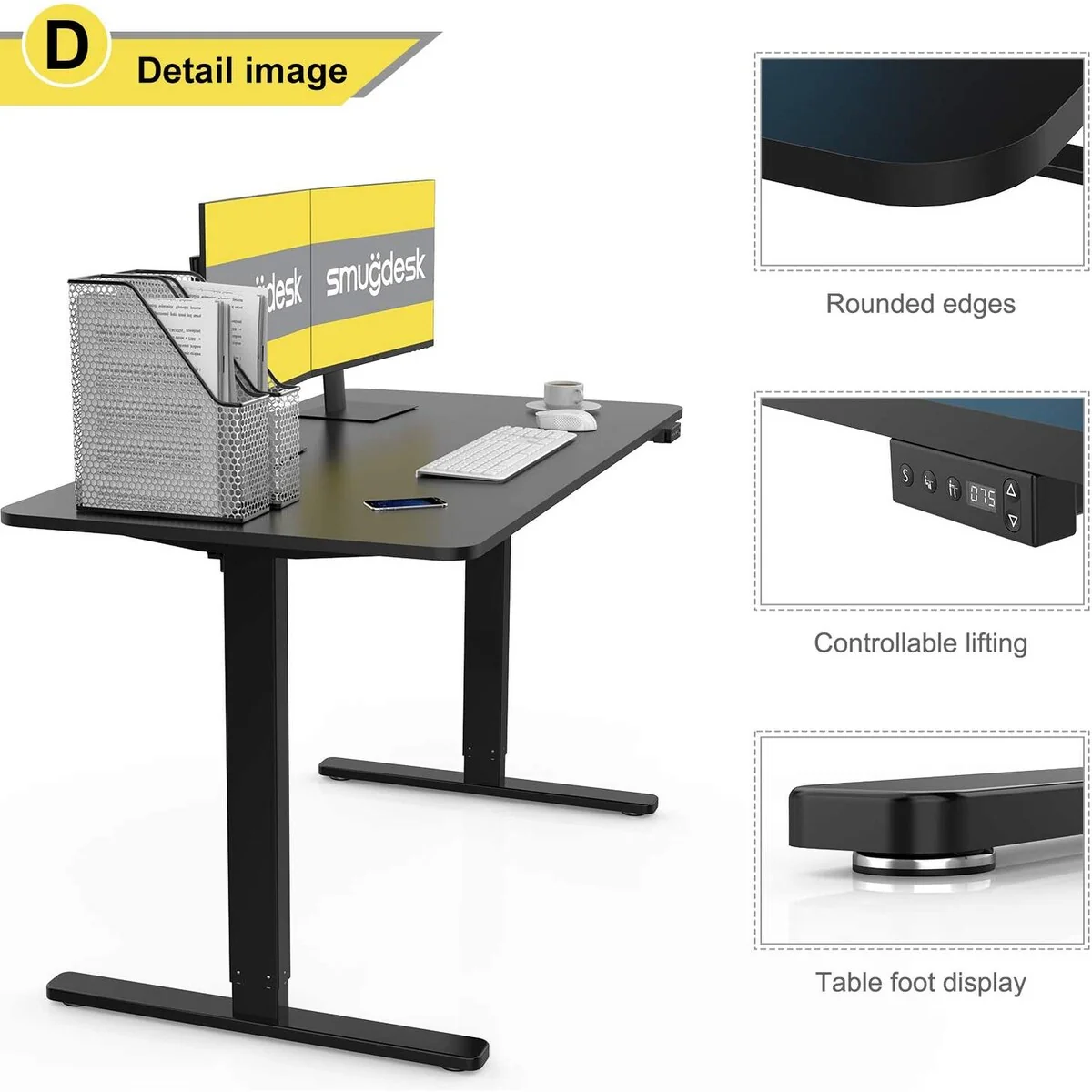 Liftable Computer Desk Black