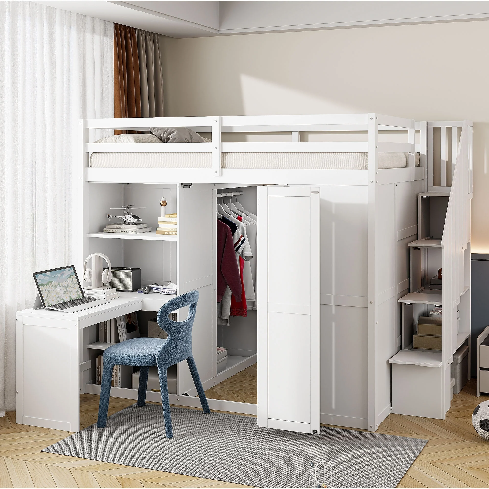 Loft Bed with Wardrobe