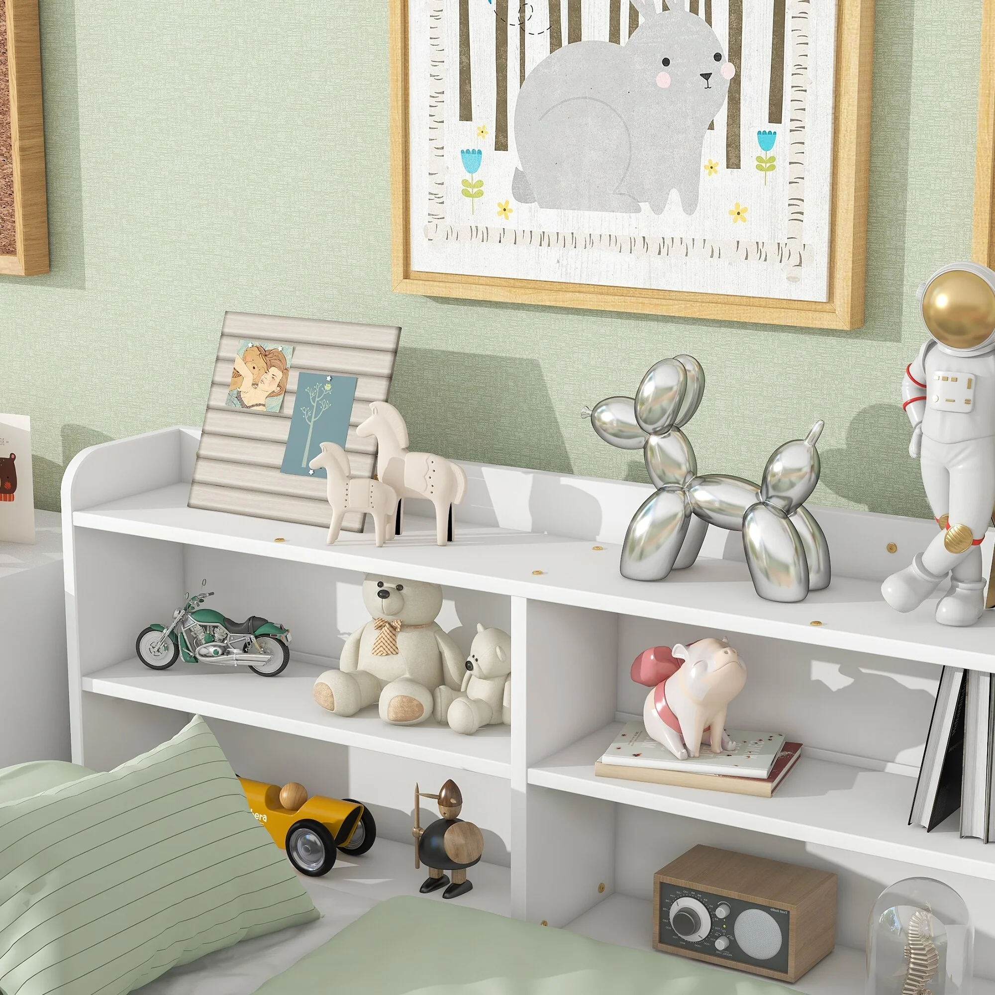Bed with Side Bookcase