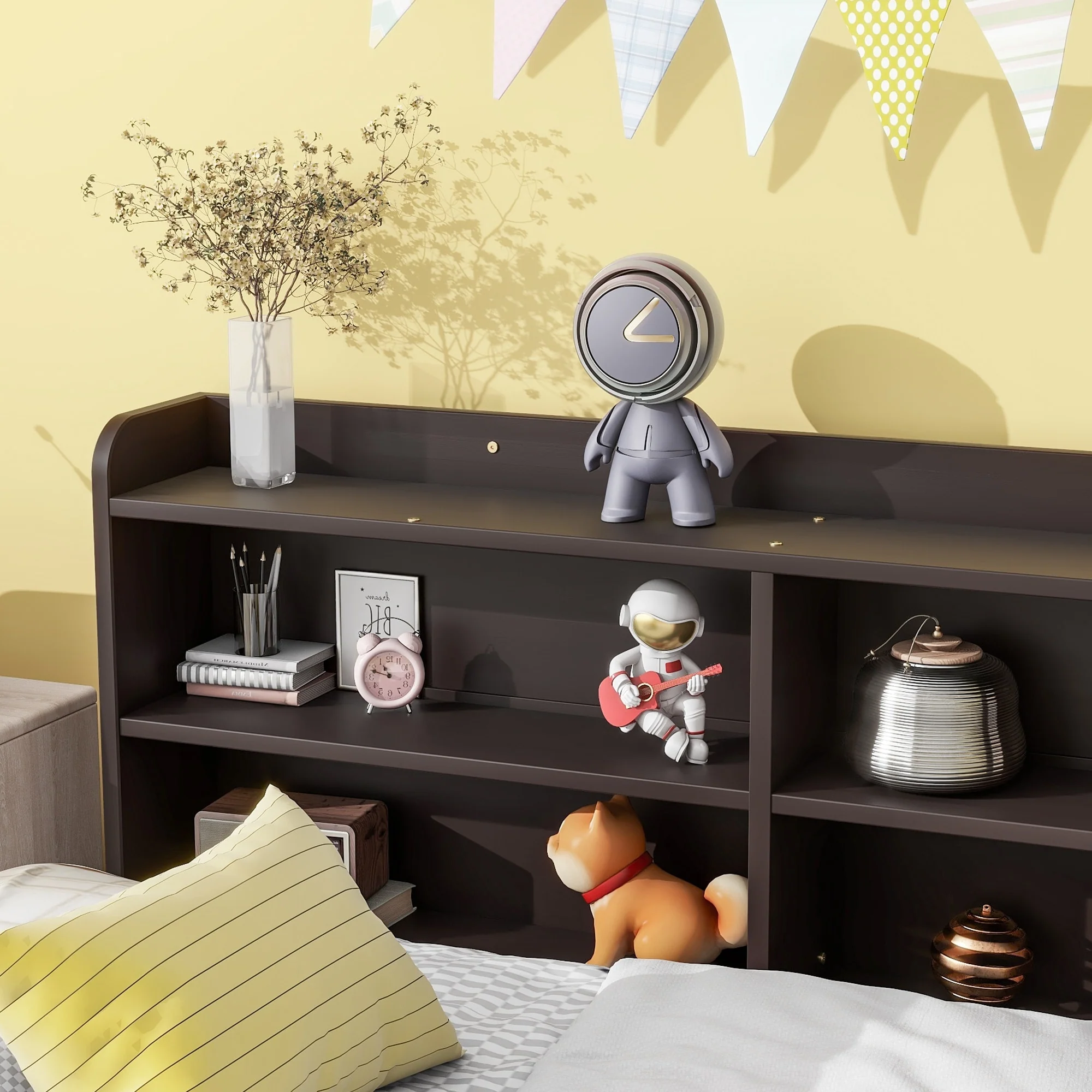 Bed with Side Bookcase