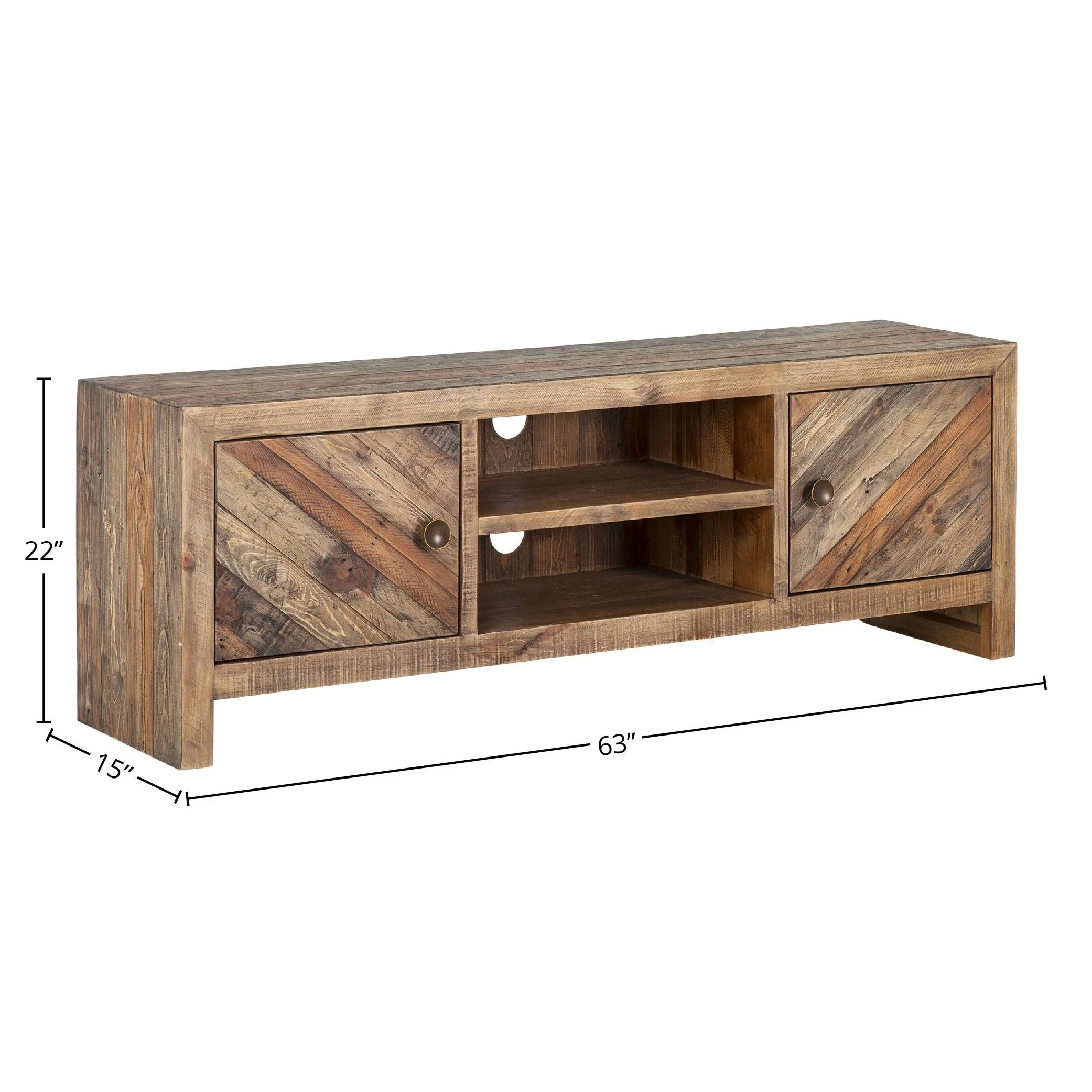 Hayes Wood TV Console in Wheat