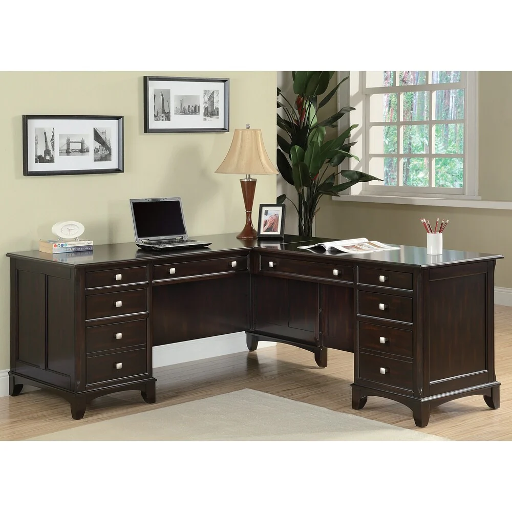 Garson Cappuccino L-shaped Office Desk