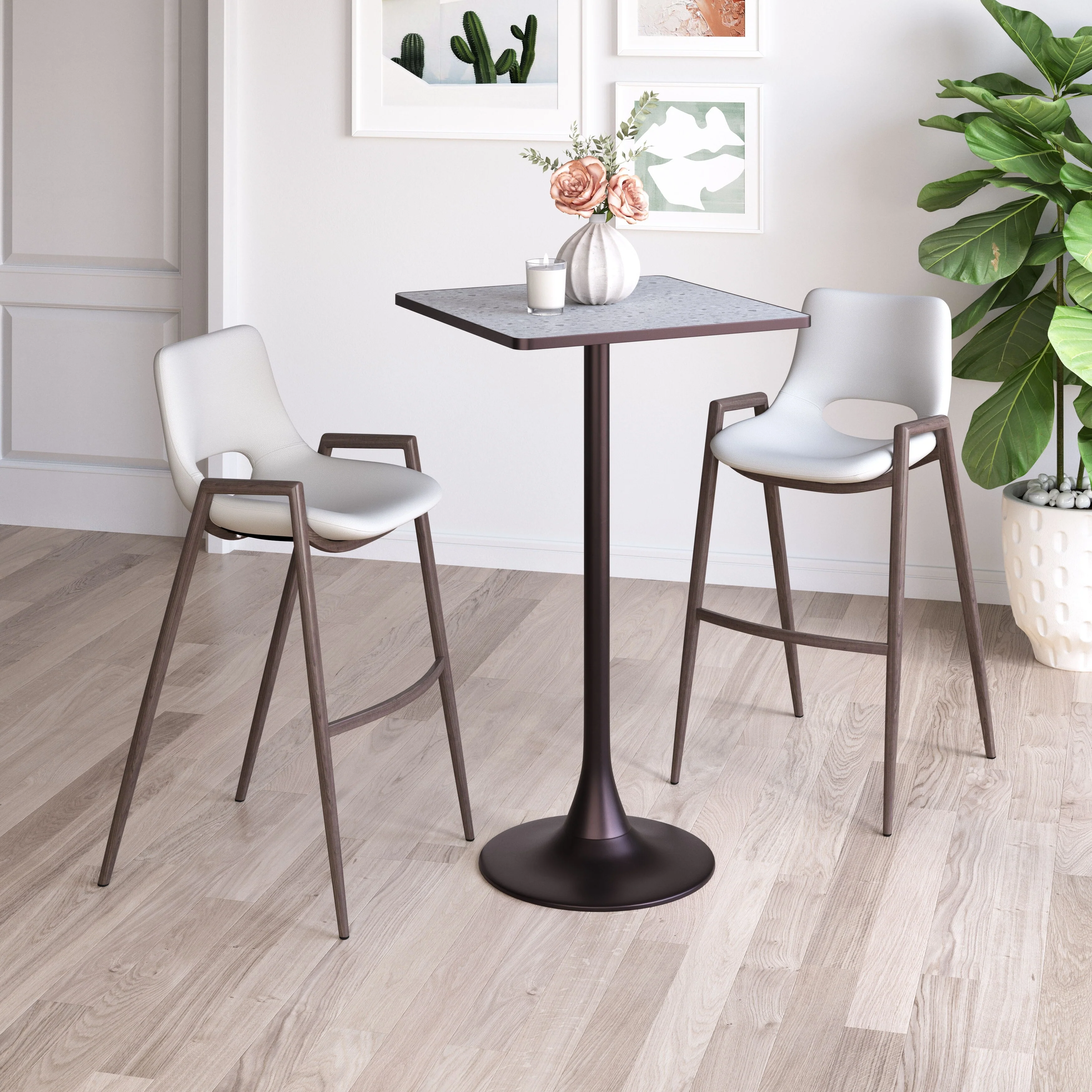 Spot Bar Table Gray & Bronze