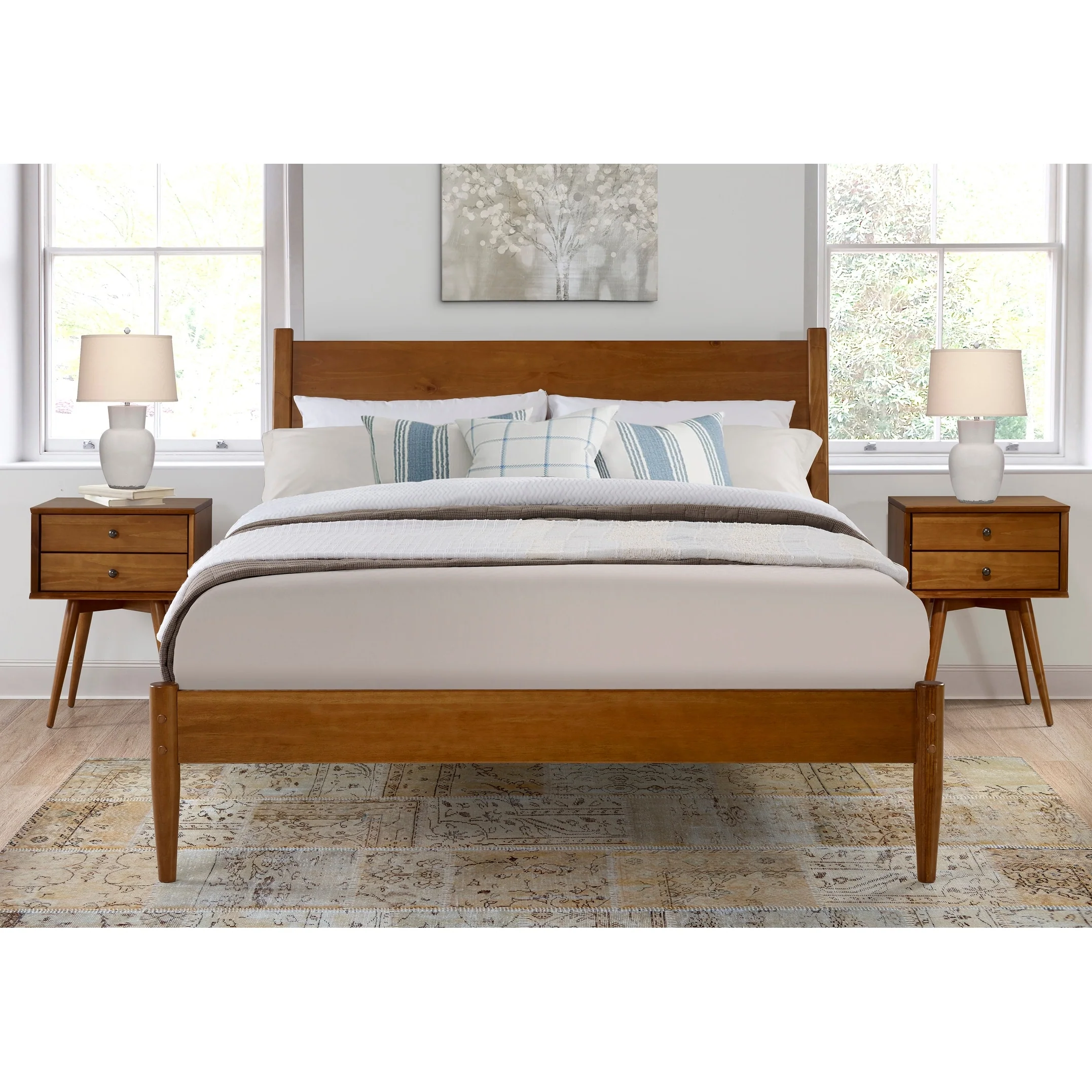 Mid-Century Panel Bed
