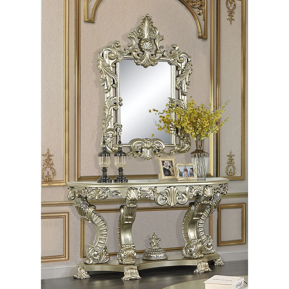 Schaefer Sofa Table with Accent Mirror