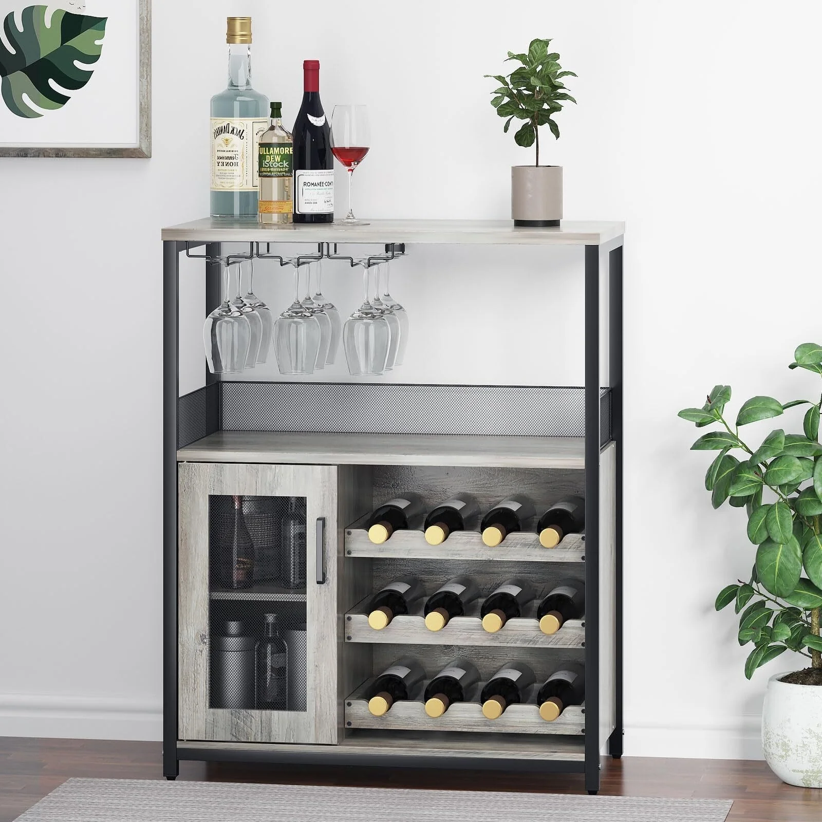 Coffee Wine Bar Cabinet with Storage