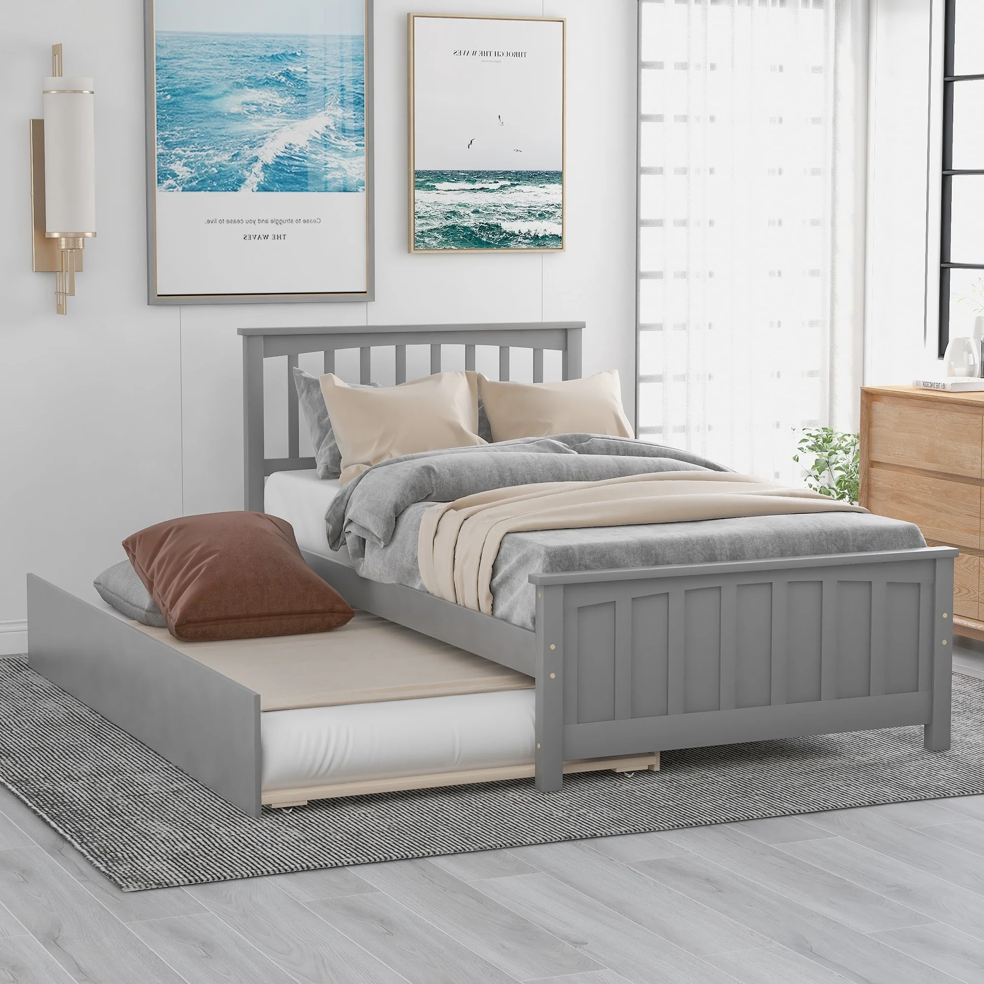Platform Bed with Trundle