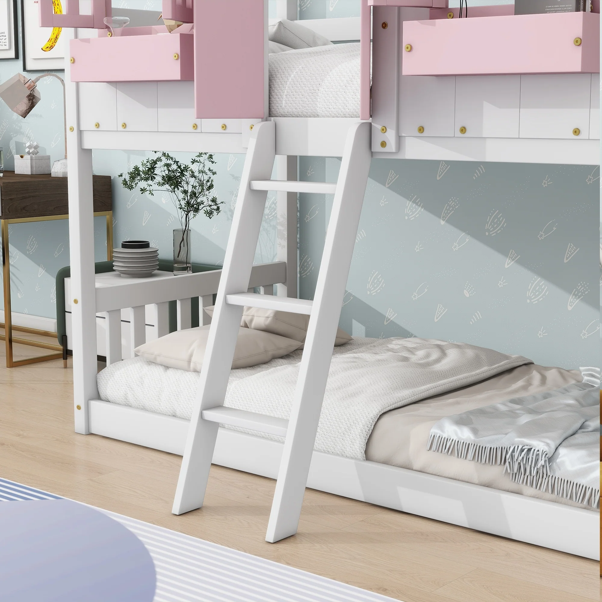 House Bunk Bed with Roof