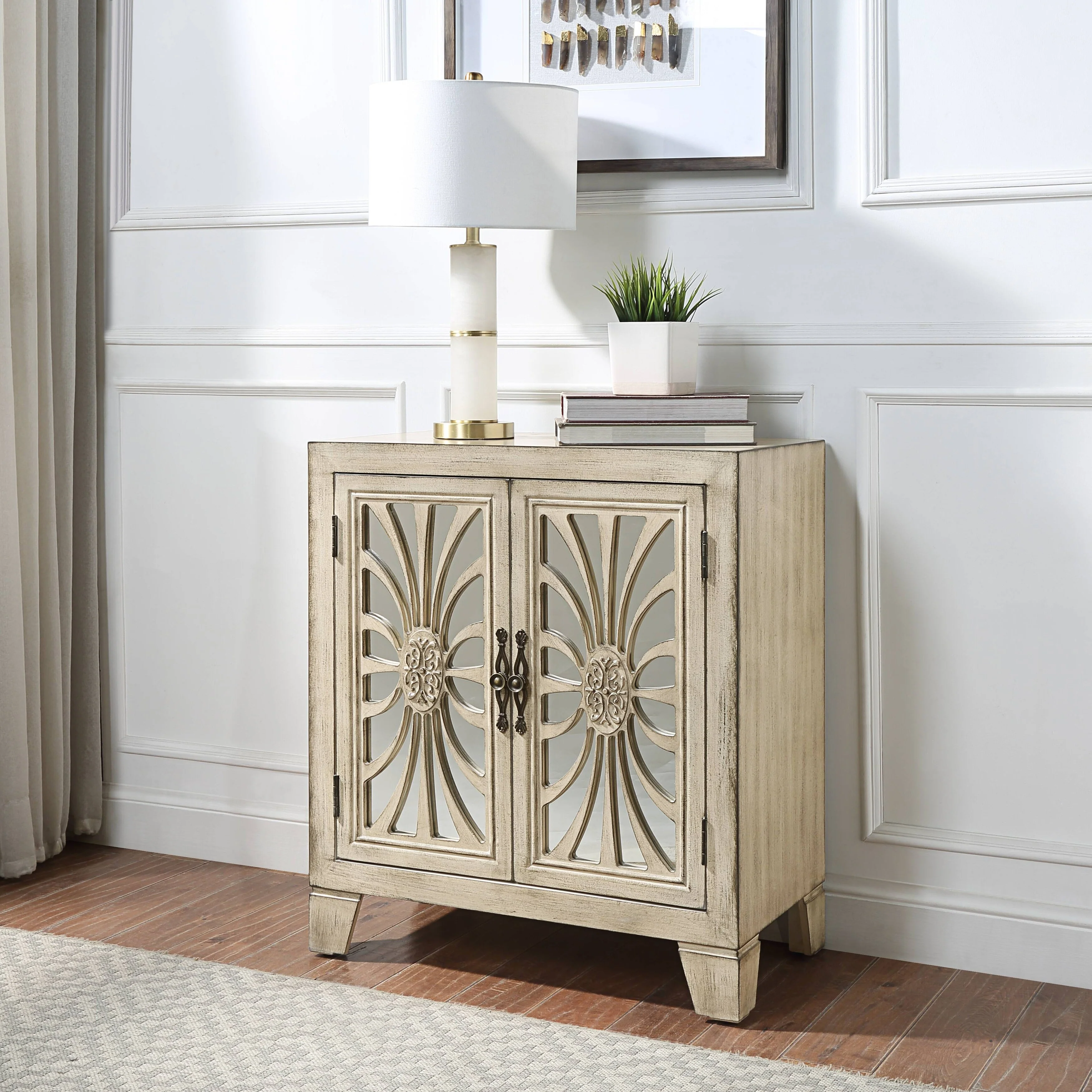 Console Table with Mirrored Doors