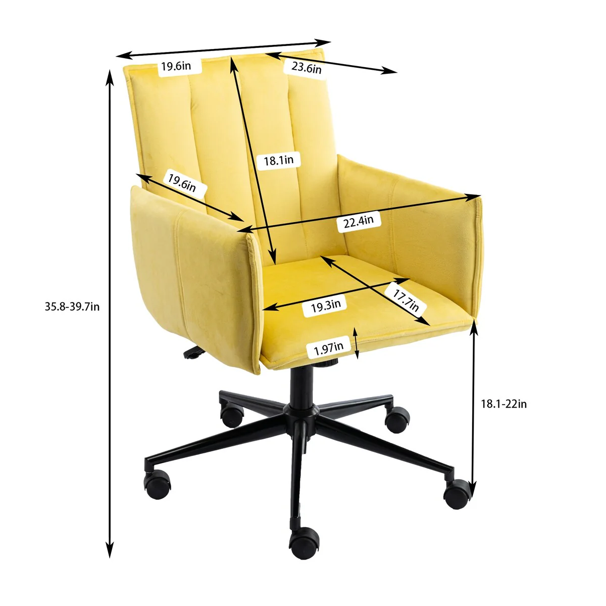 Velvet Fabric Home Office Chair