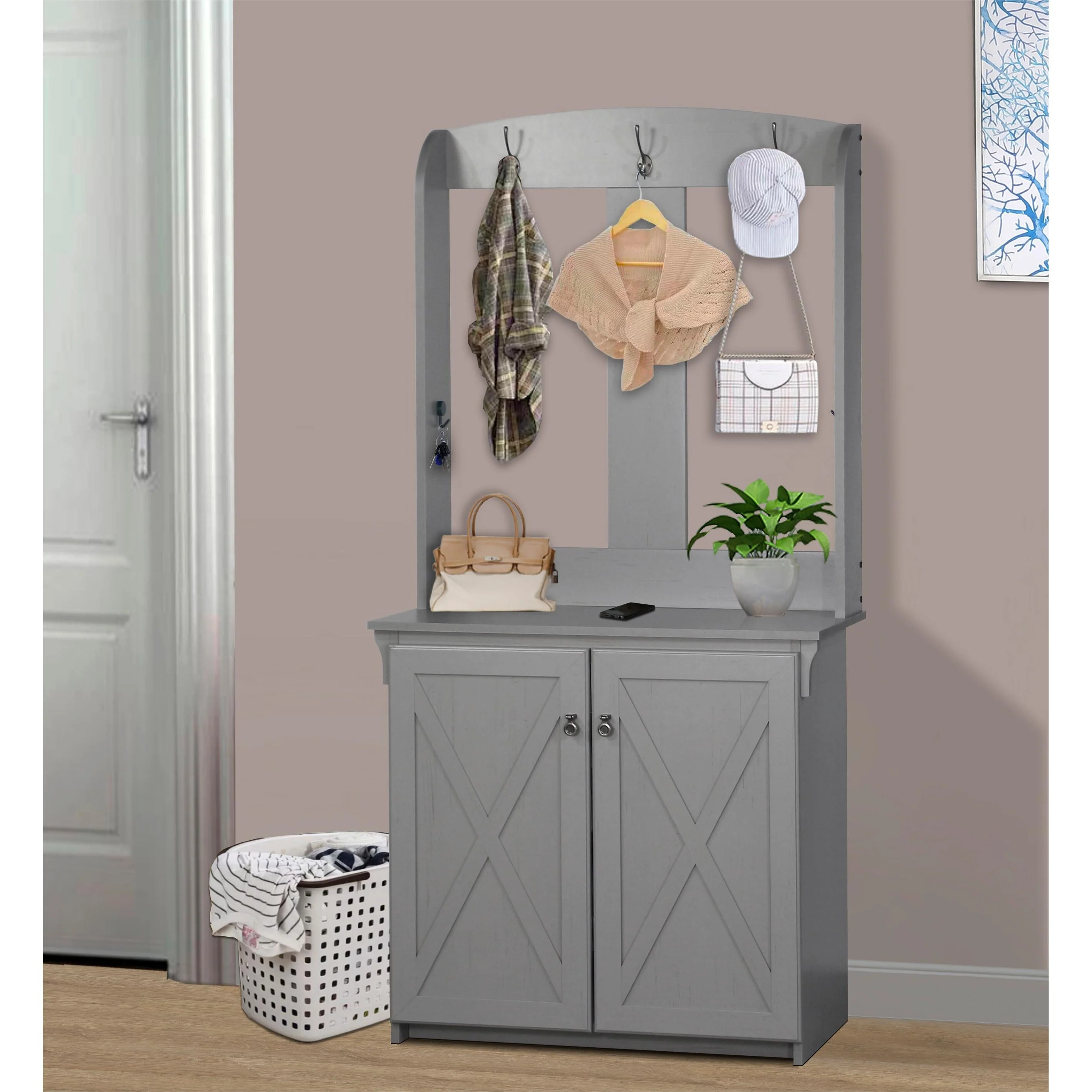 Hide 3 Tier Wood Frame Shoe Storage