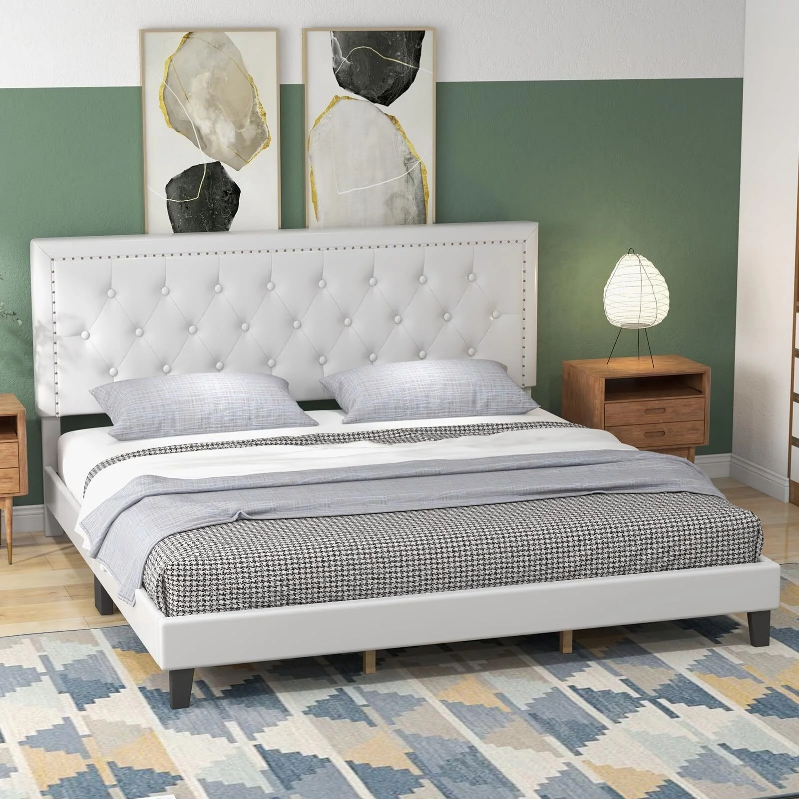 Bed Frame with Adjustable Headboard