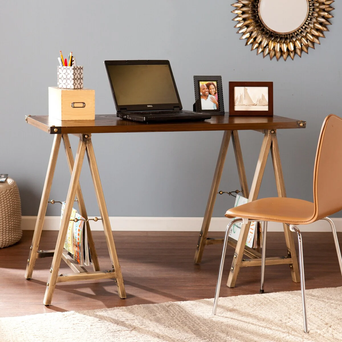 SEI Furniture Drexel Sawhorse Desk