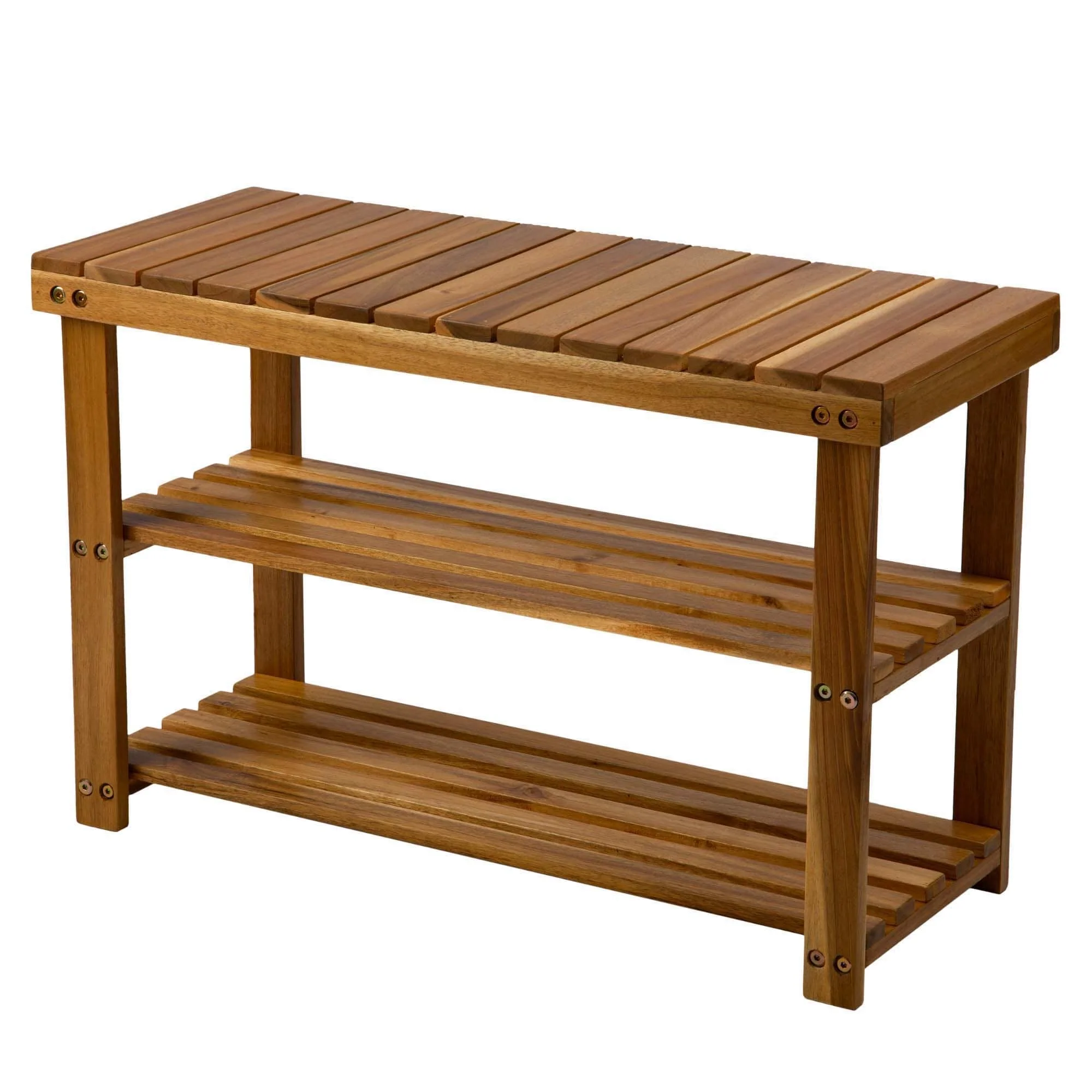 Acacia Wood Shoe Rack Bench
