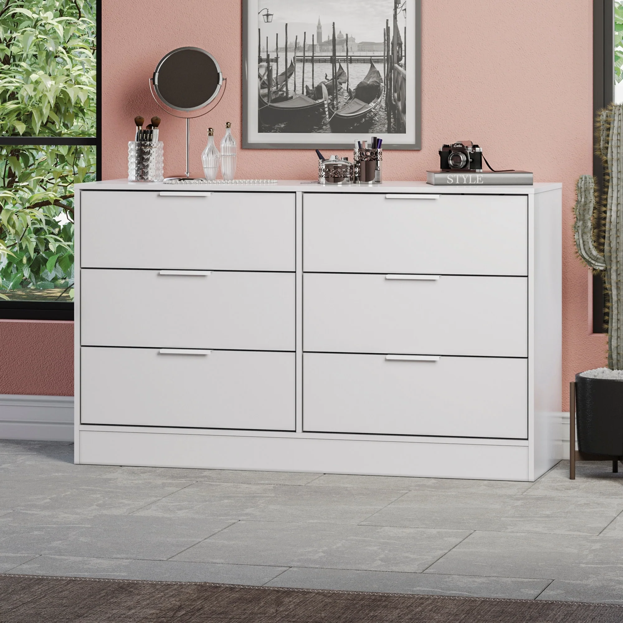 Vail 6 Drawer Dresser - White