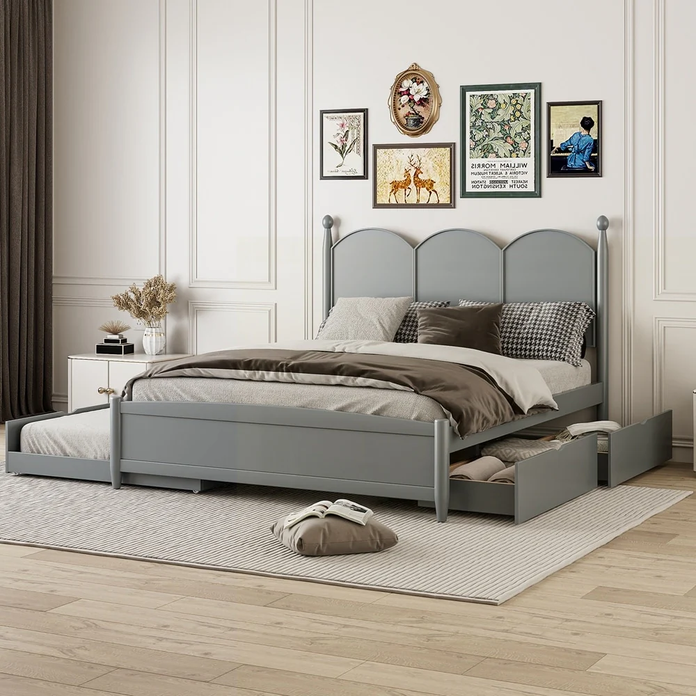 Platform Bed With with 2 Big Drawers