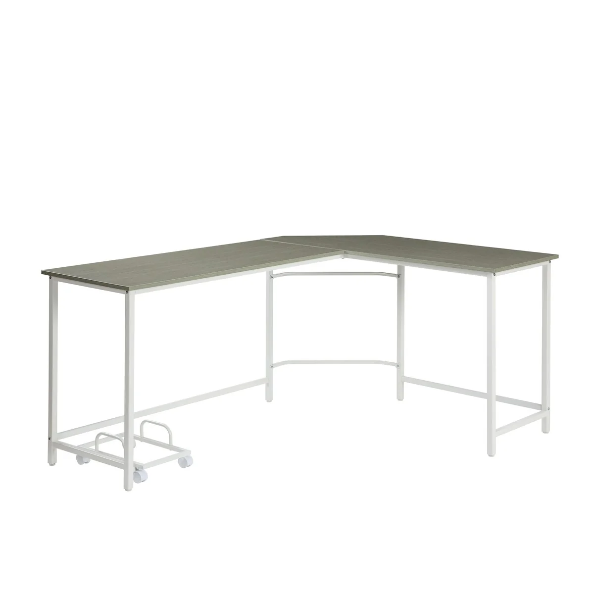 Computer Desk, Gray & White Finish