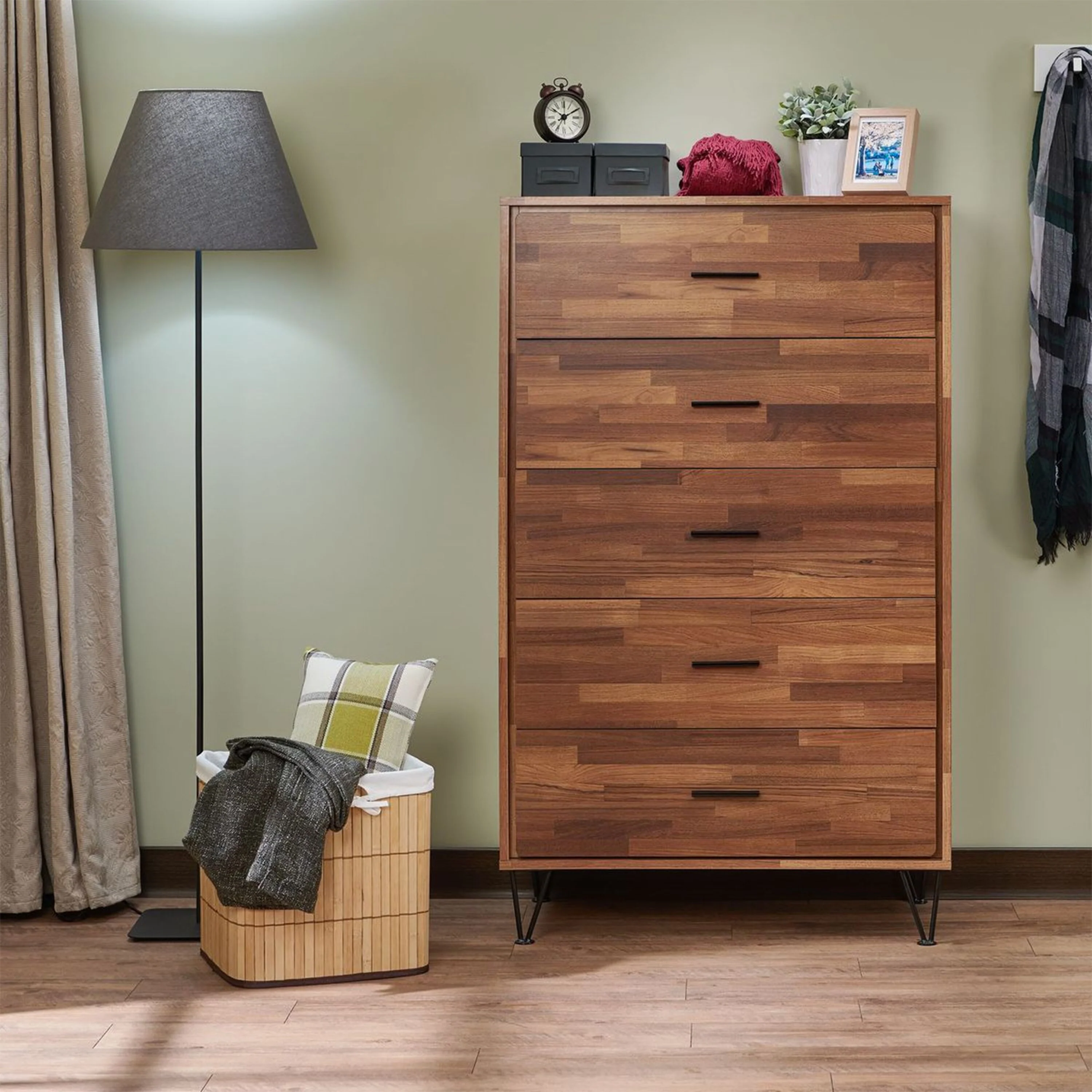 CUSchoice 5-Drawer Chest in Walnut
