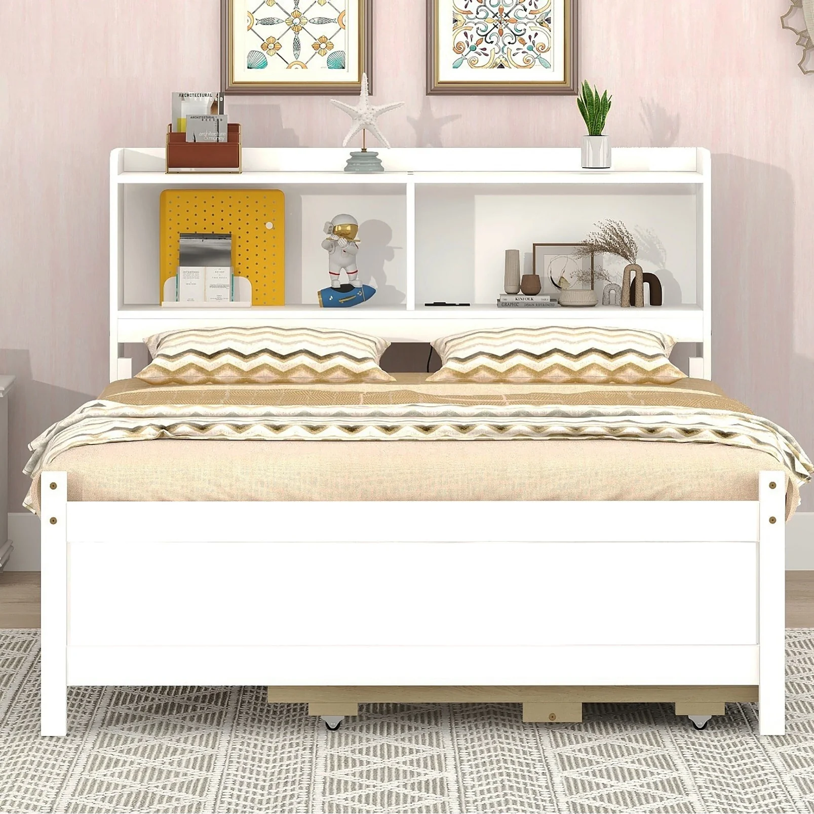 Bed with USB & Type-C Ports