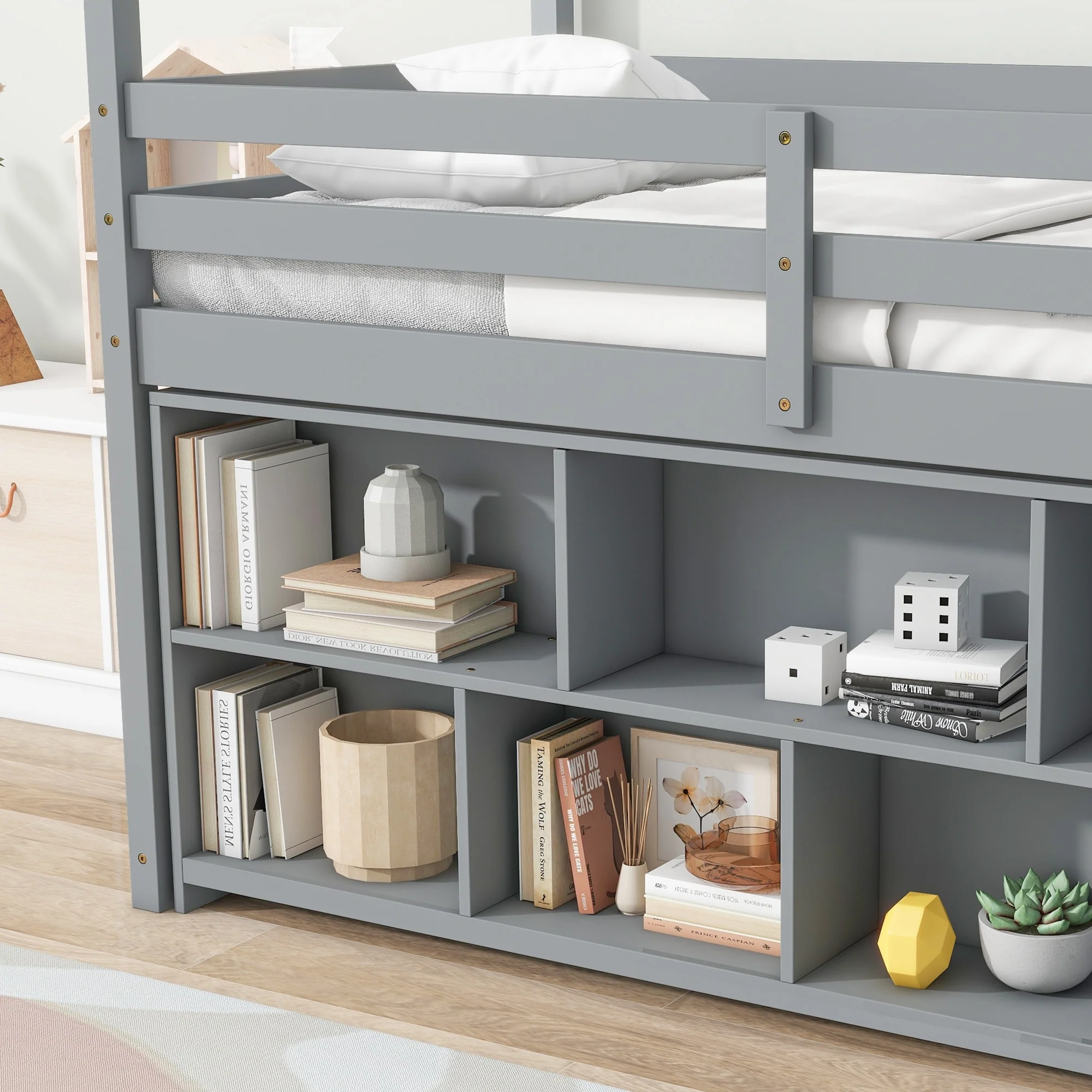 House Loft Bed with Roof Frame