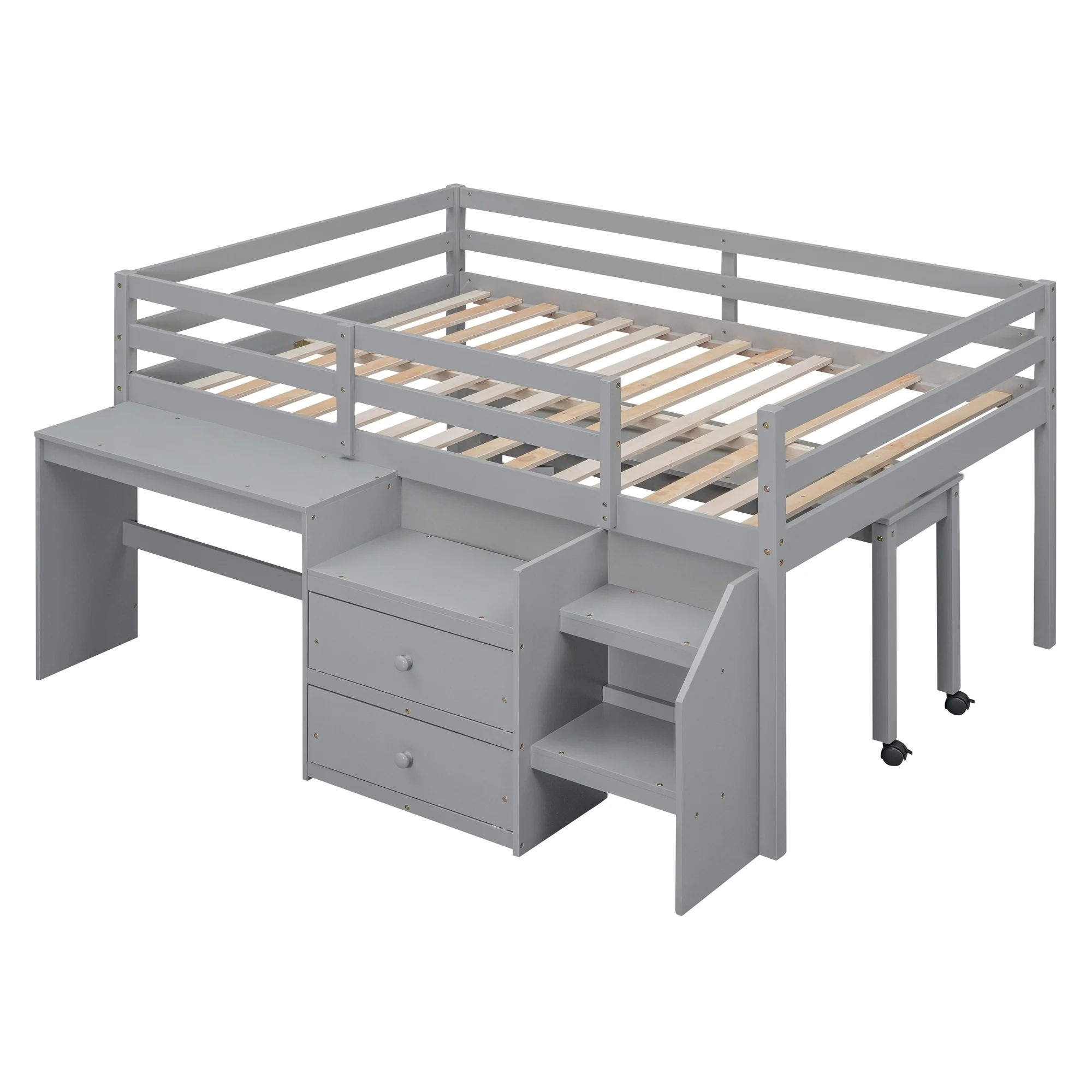 Loft Bed with Desk and Drawers