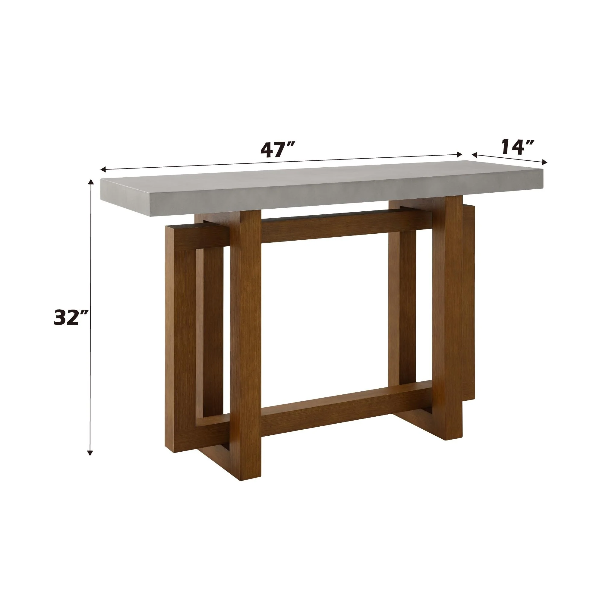 Faux Concrete Top Sofa Table