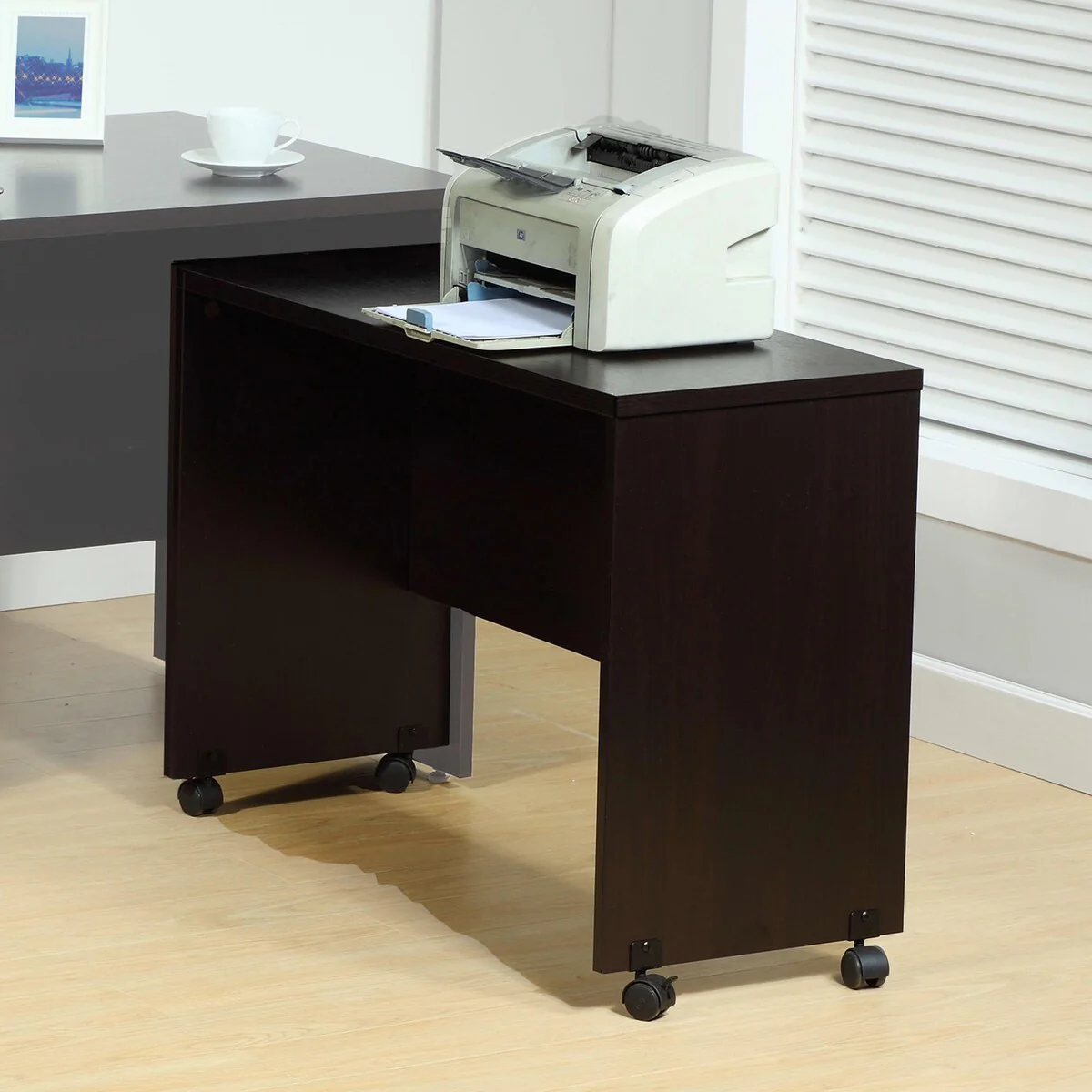 Wooden Writing Desk with 4 Wheels