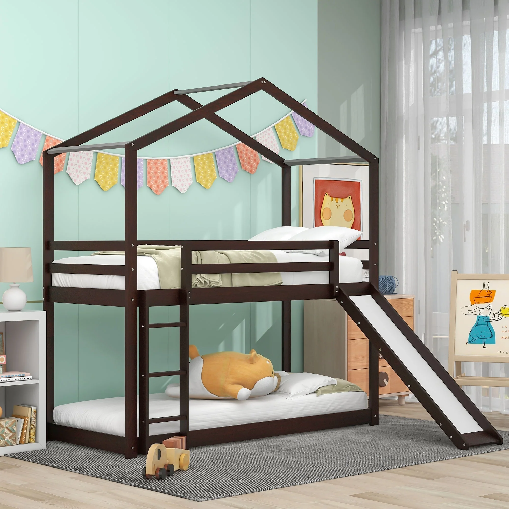 Over Bunk Bed with Roof