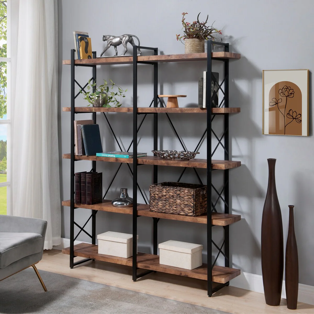 5 Tier Bookshelf X Design Etageres