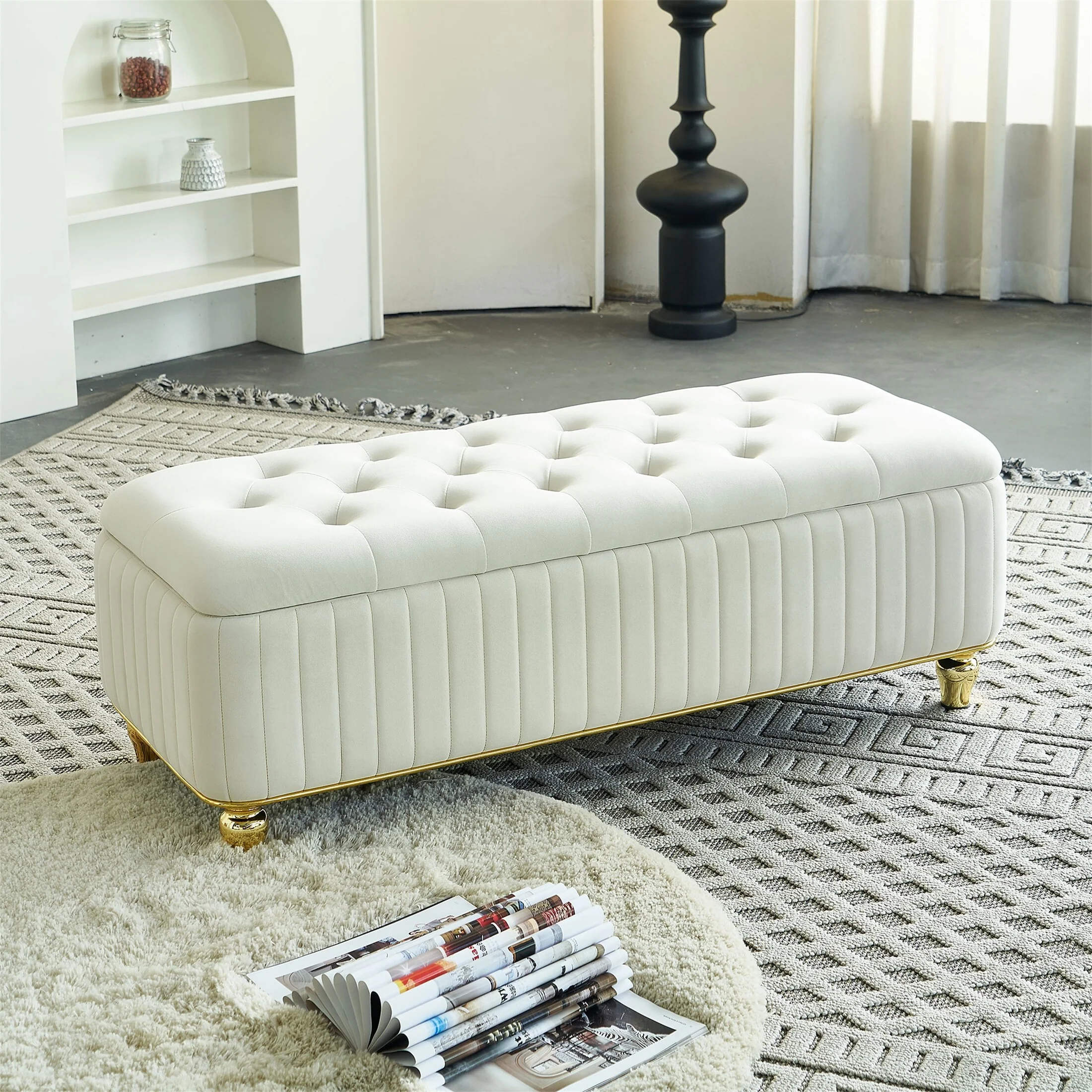 47.24''W Storage Ottoman
