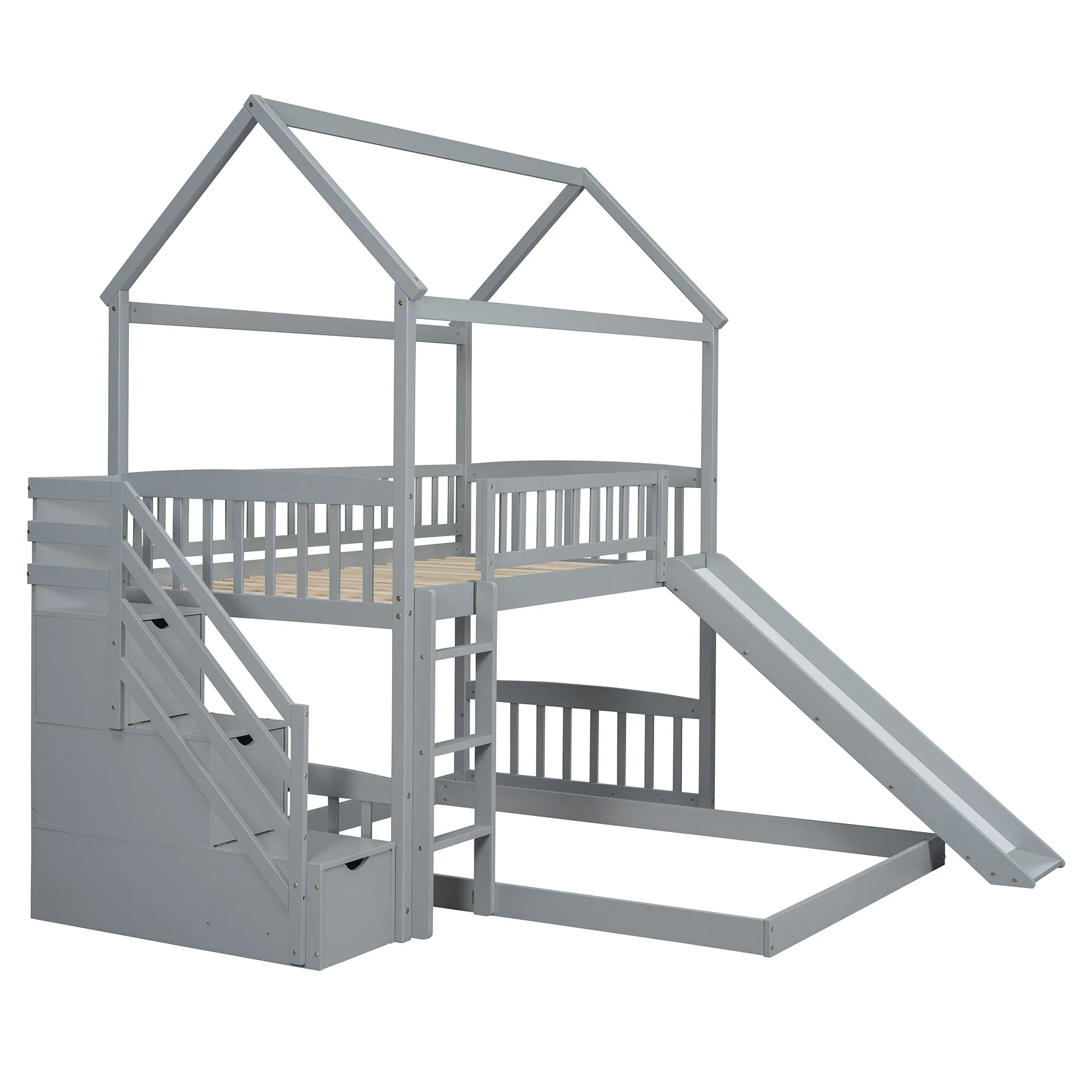 Over Bunk Bed with Slide