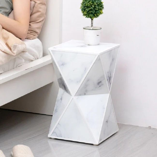 Classical geometry end table Marble