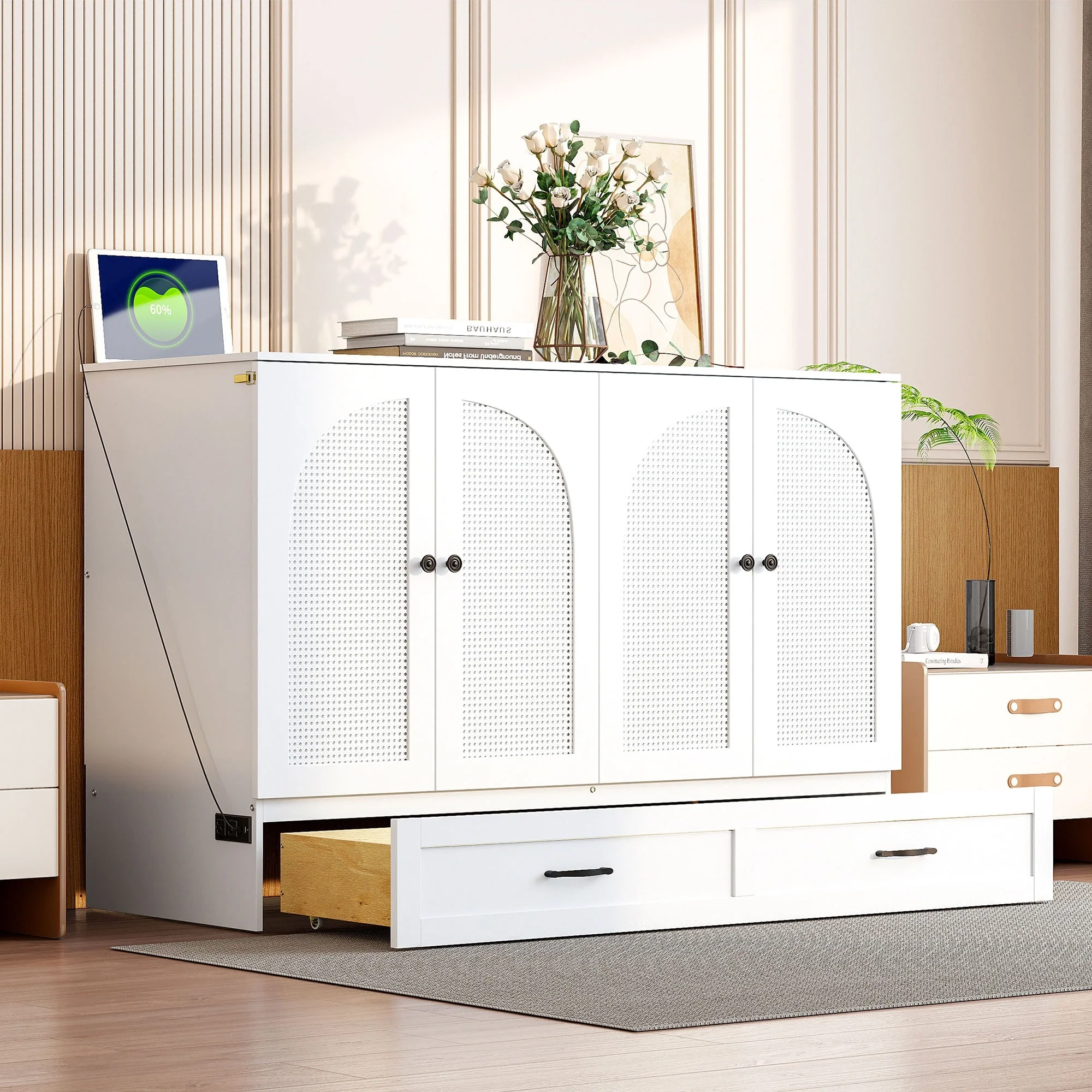 Full Size Murphy Bed with Large Drawers