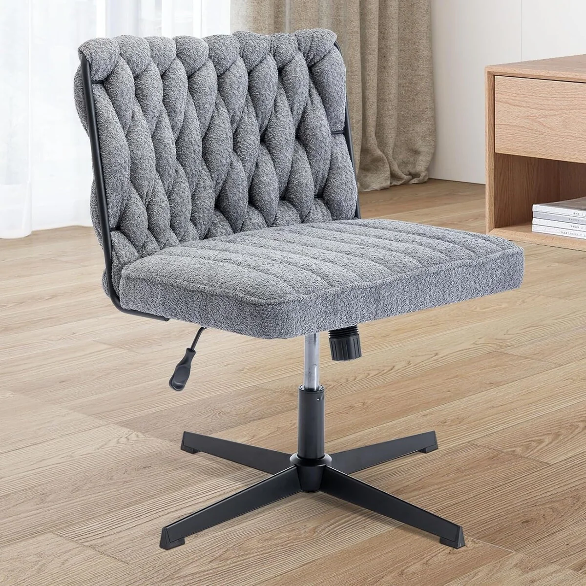 Armless Desk Chair No Wheels