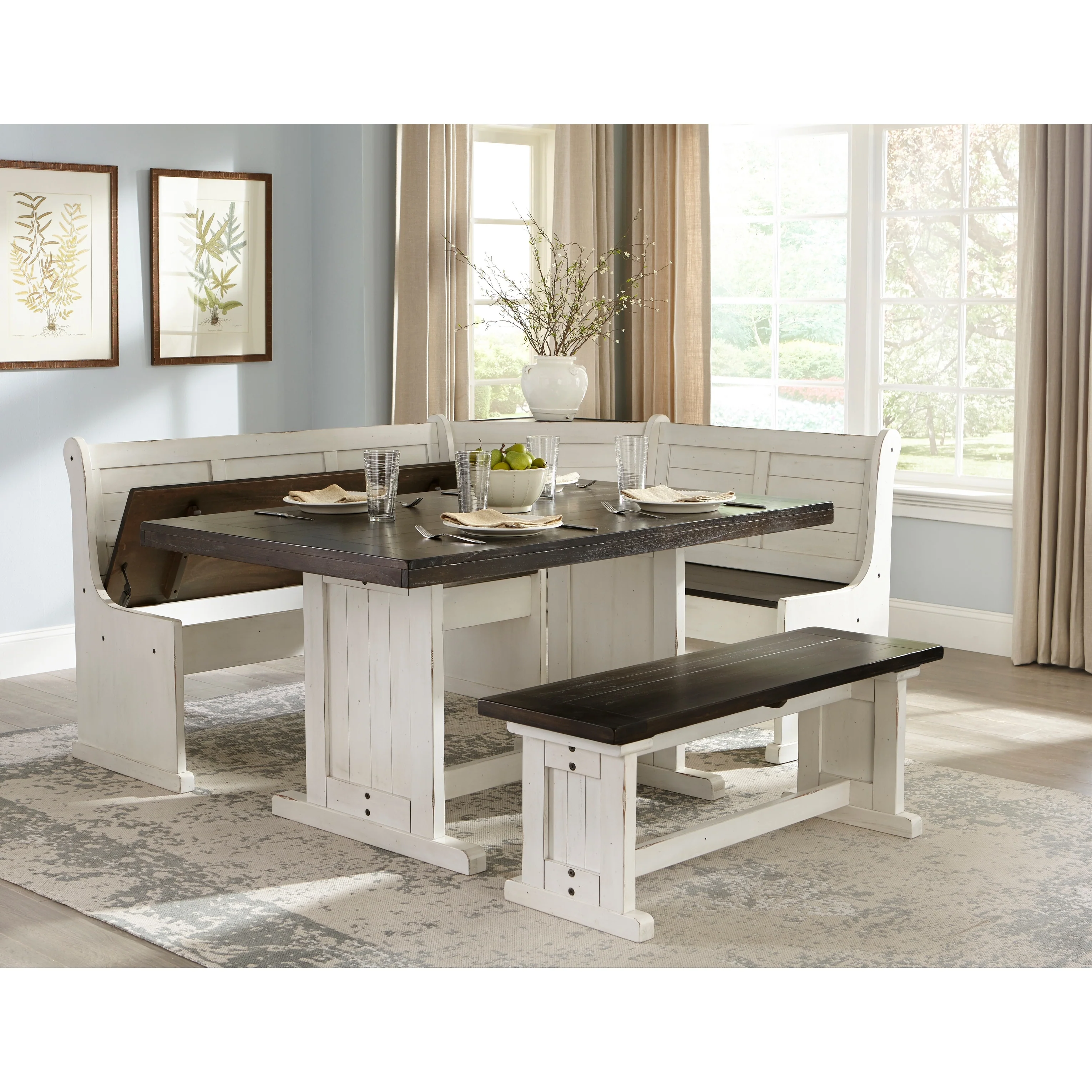 Sunny Designs Wood Breakfast Nook Dining Set