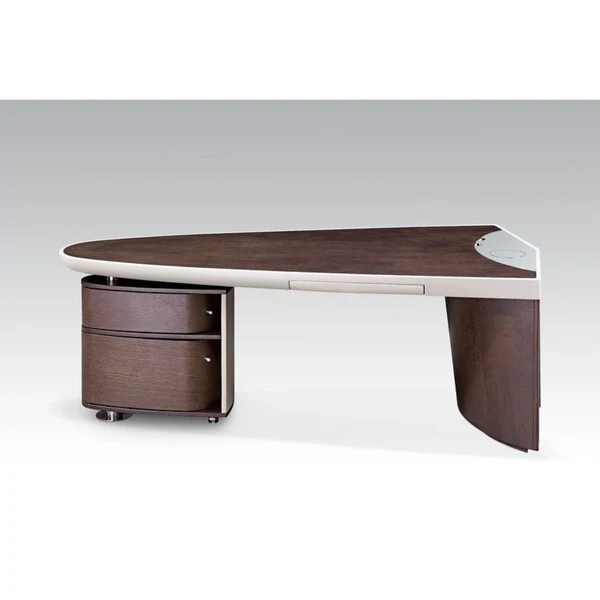 Modrest Nolan Modern Brown Oak & Grey Desk